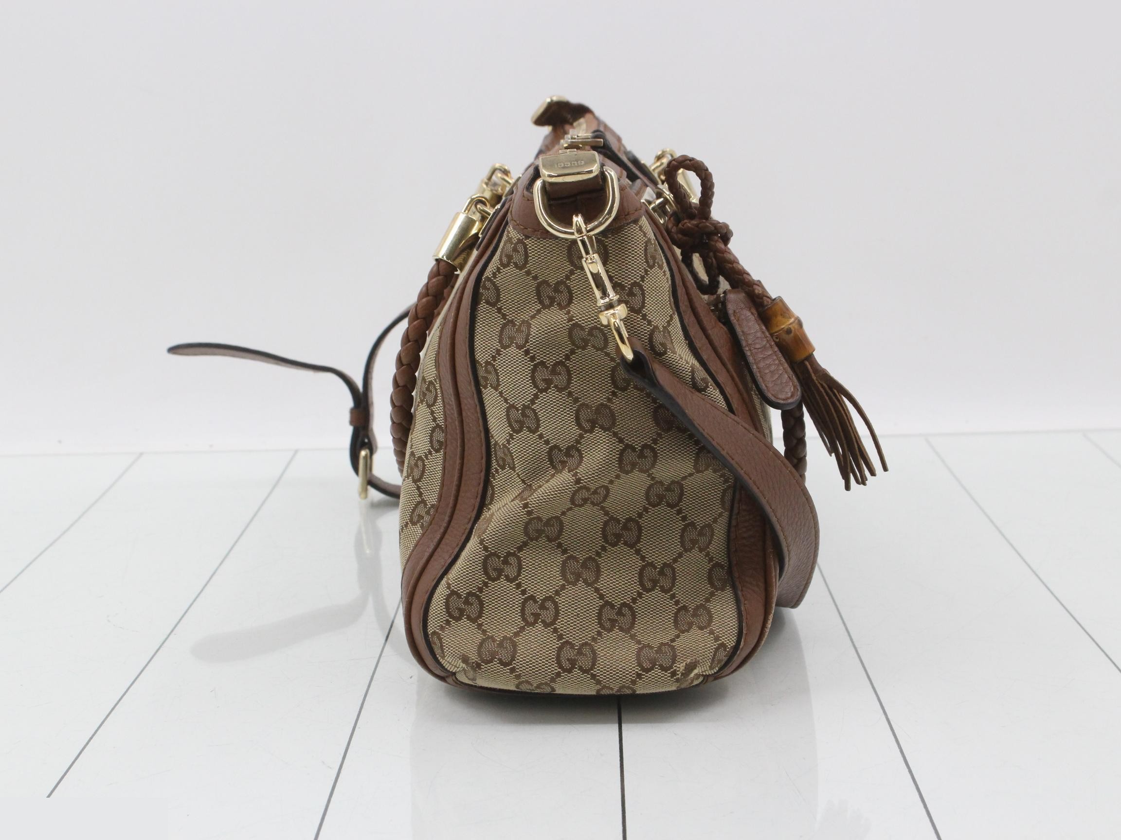 GG Canvas (Bag) - 2-Way Bag with Long Strap - Bamboo - Brown — view 4
