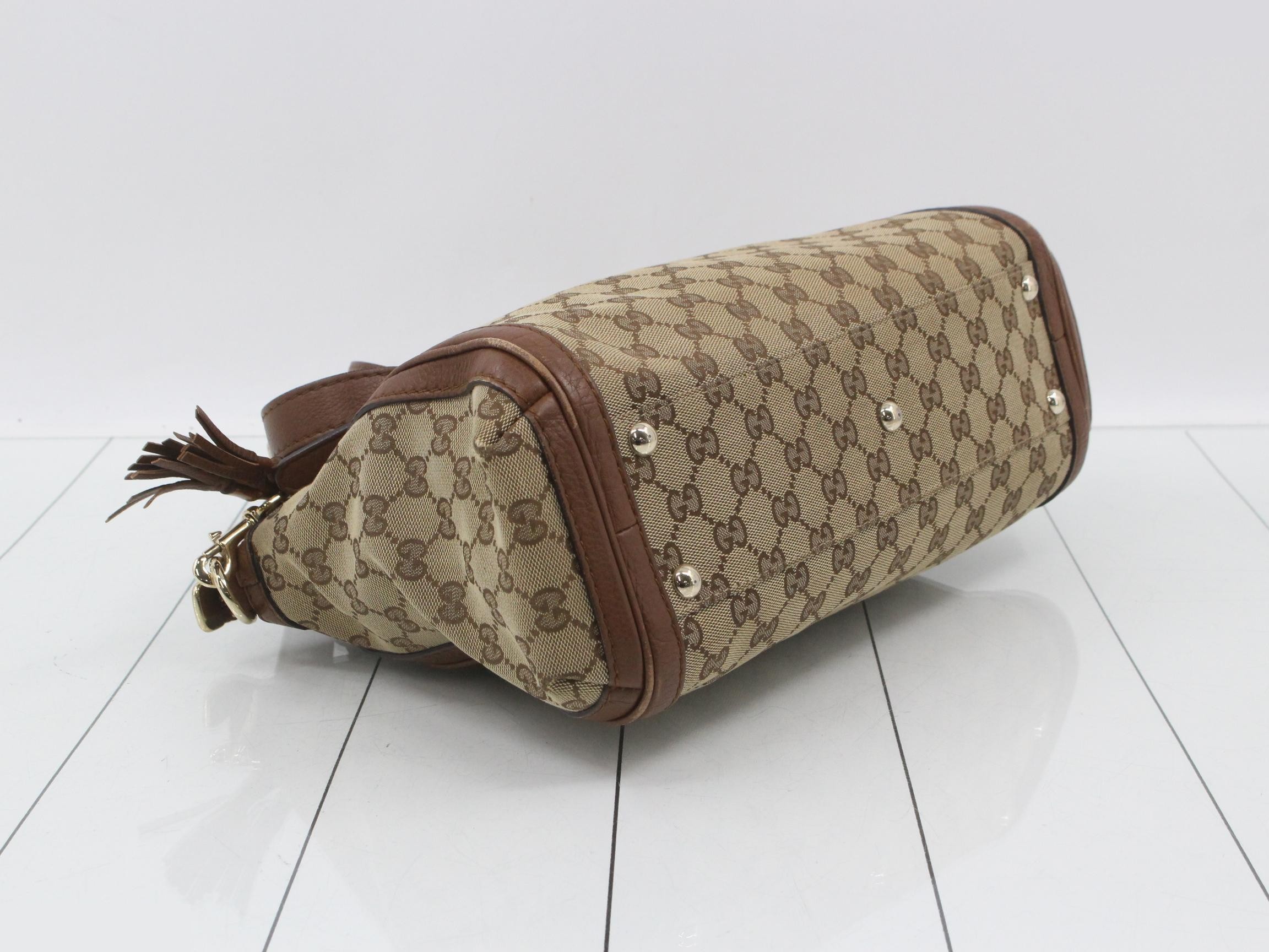GG Canvas (Bag) - 2-Way Bag with Long Strap - Bamboo - Brown — view 5