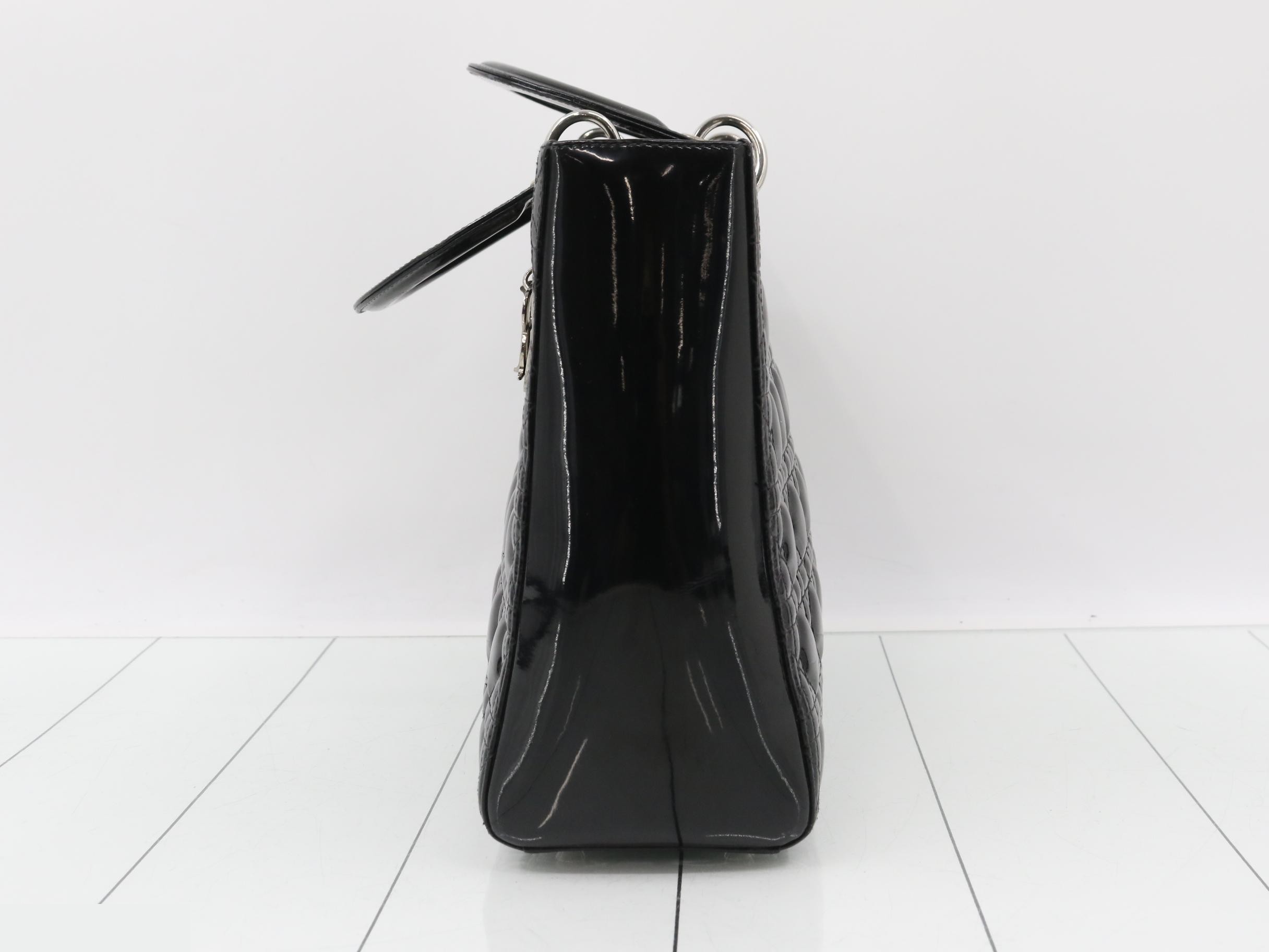 Lady Dior Cannage Black Shoulder Handbag — view 3