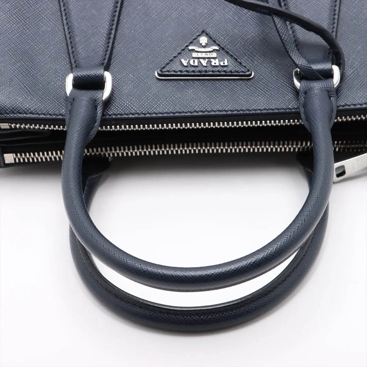 Saffiano Luxe Galleria Leather 2WAY Handbag Navy 1BA896 Bearer Guarantee — view 5