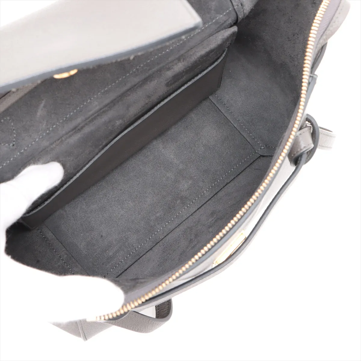 Belt Bag Micro Leather 2WAY Handbag Gray — view 8