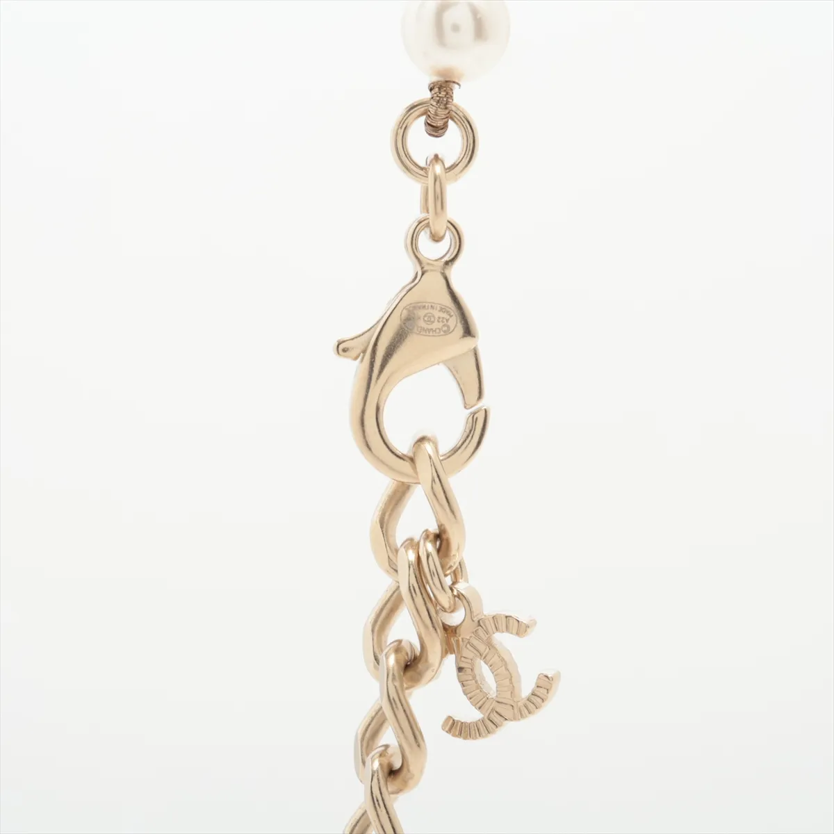 Coco Mark A22K Necklace, GP x Rhinestone x Faux Pearl, — view 3