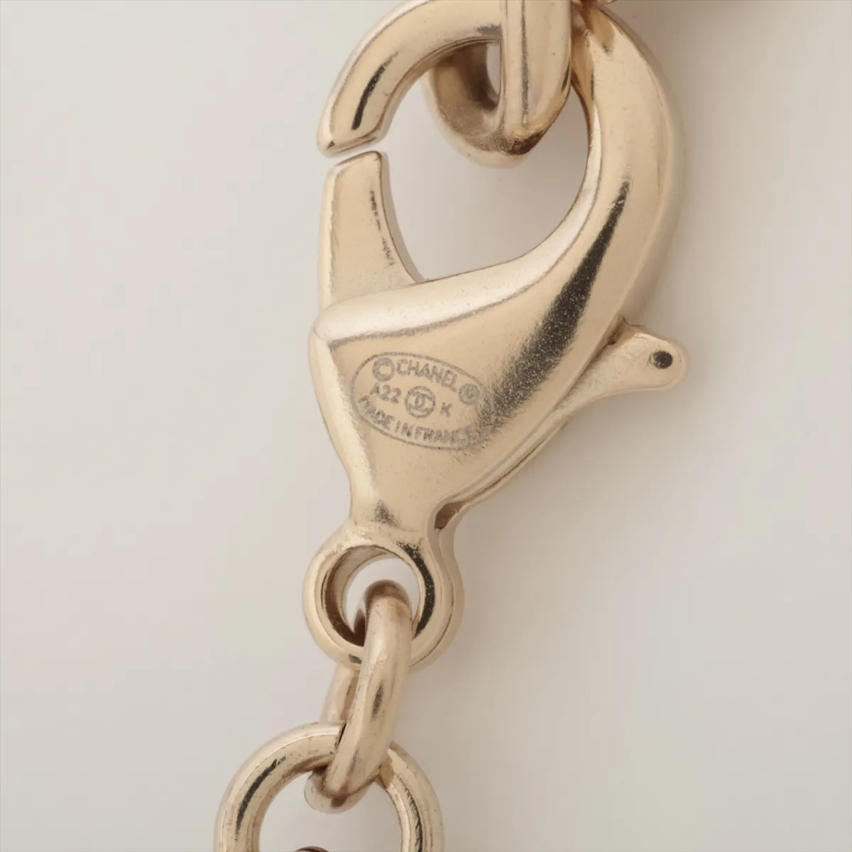 Coco Mark A22K Necklace, GP x Rhinestone x Faux Pearl, — view 4