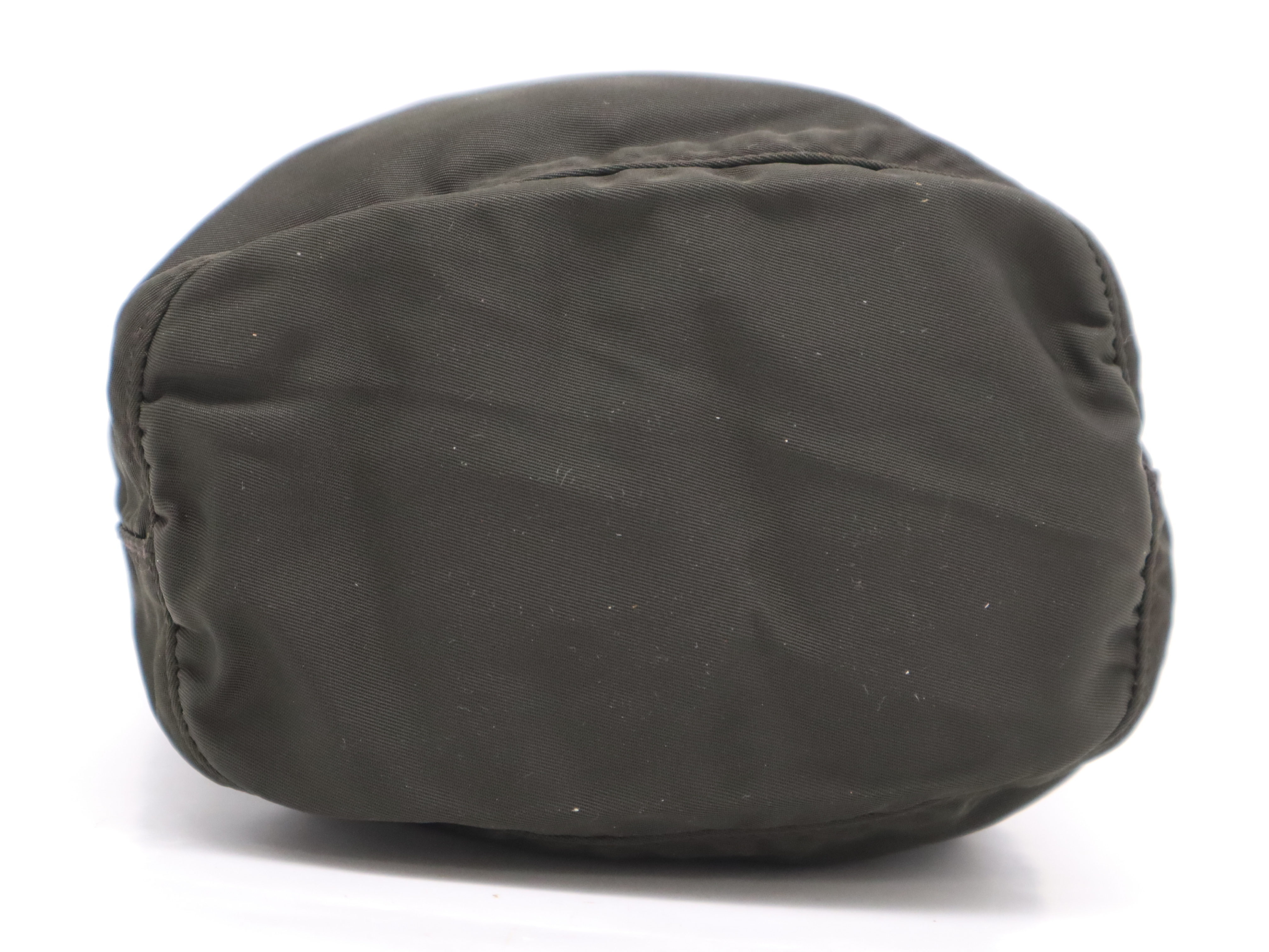 Nylon Triangle Logo Pouch, Dark Green — view 4
