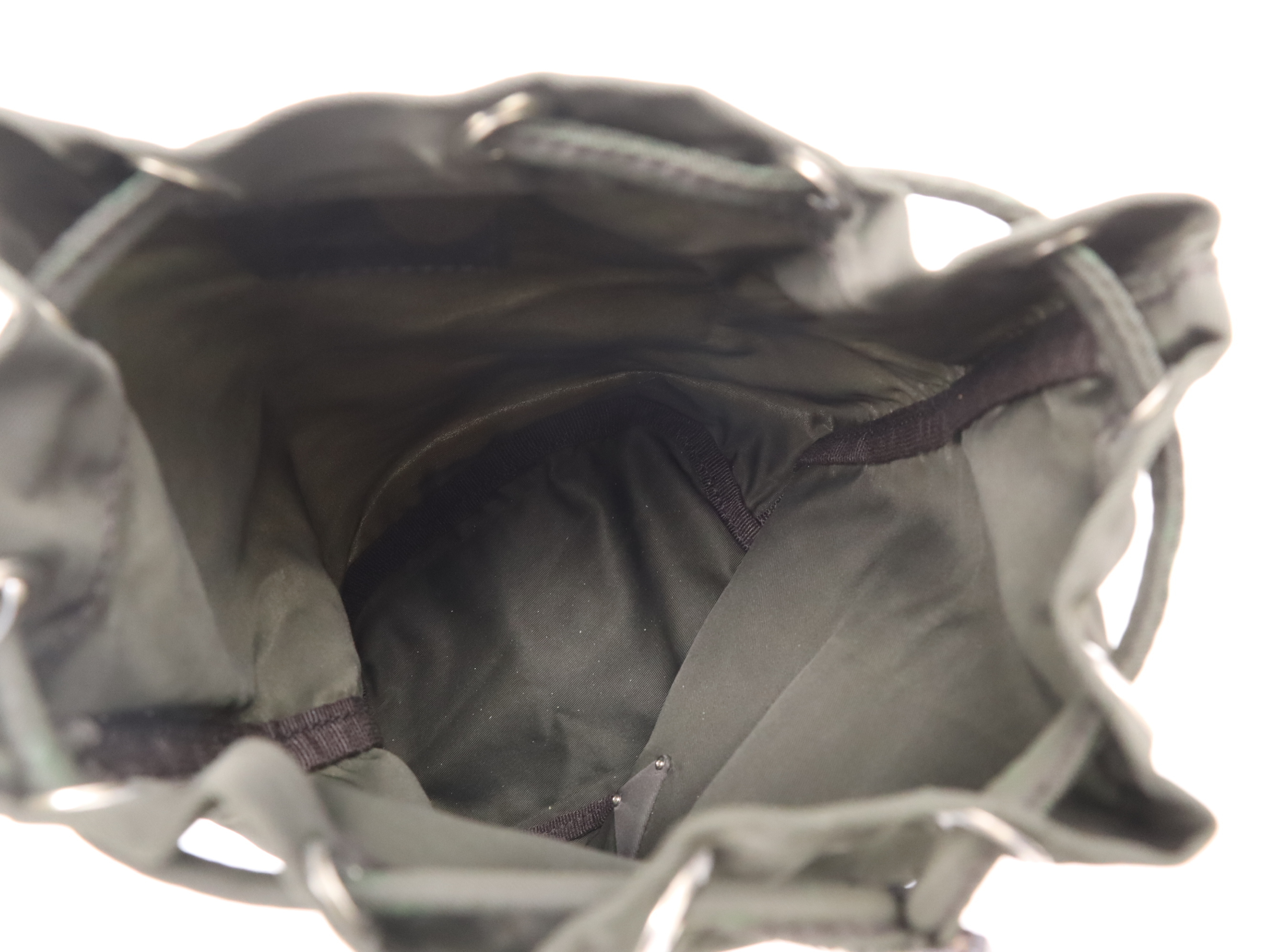 Nylon Triangle Logo Pouch, Dark Green — view 8