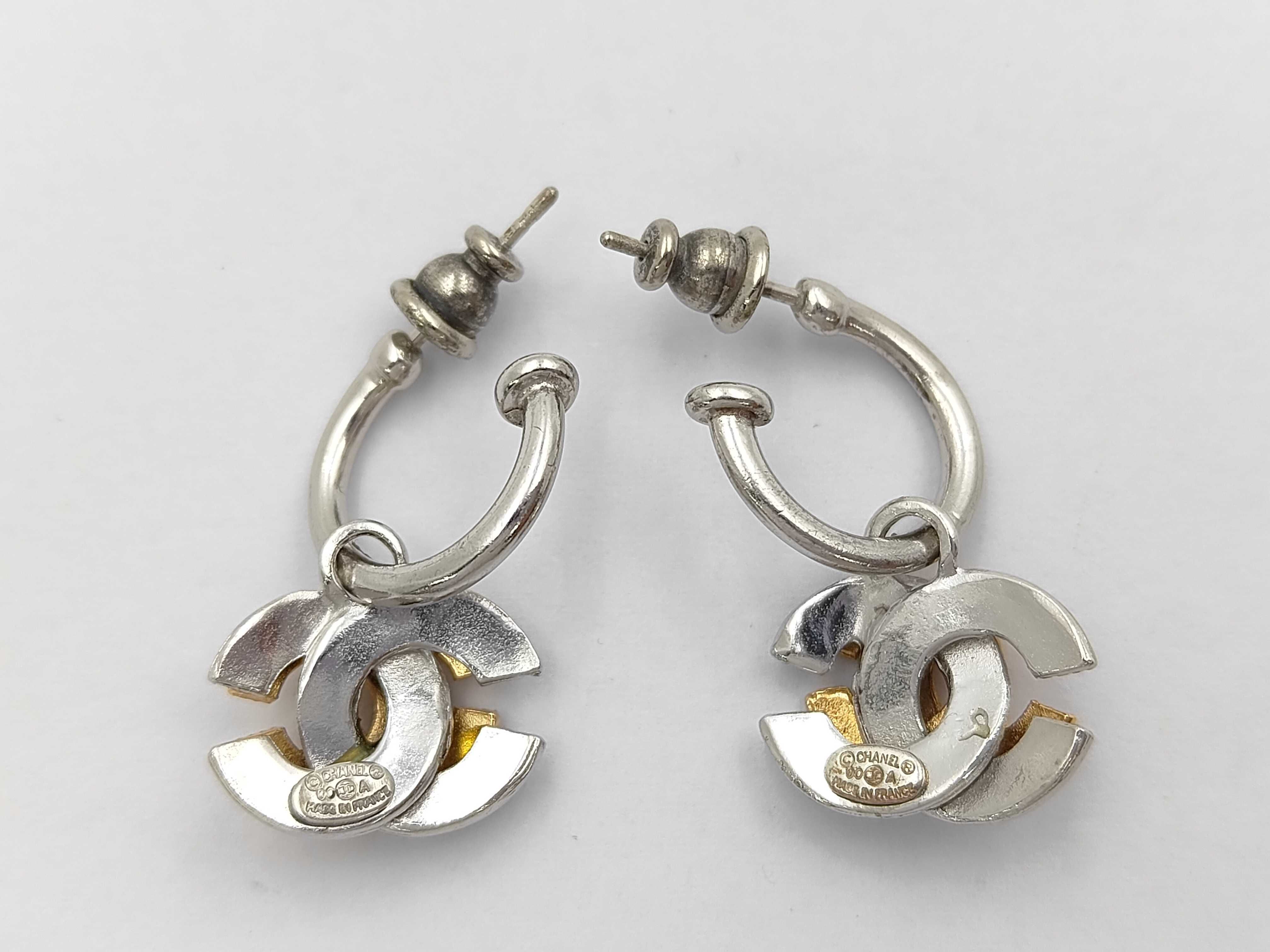 Hoop Earrings, Double Coco Mark, Silver x Gold, 00A, Bracelet/Bangle — view 2