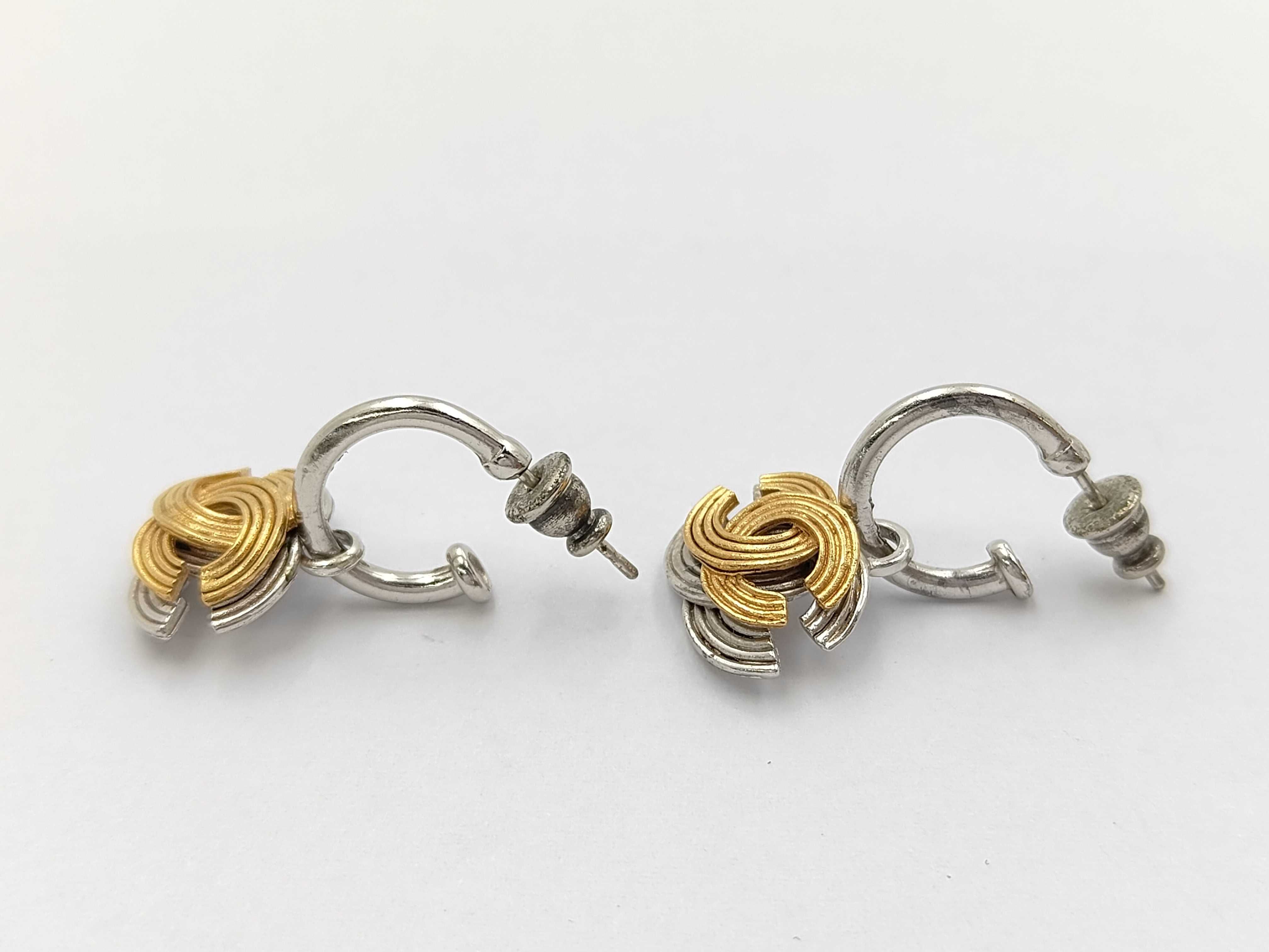Hoop Earrings, Double Coco Mark, Silver x Gold, 00A, Bracelet/Bangle — view 3