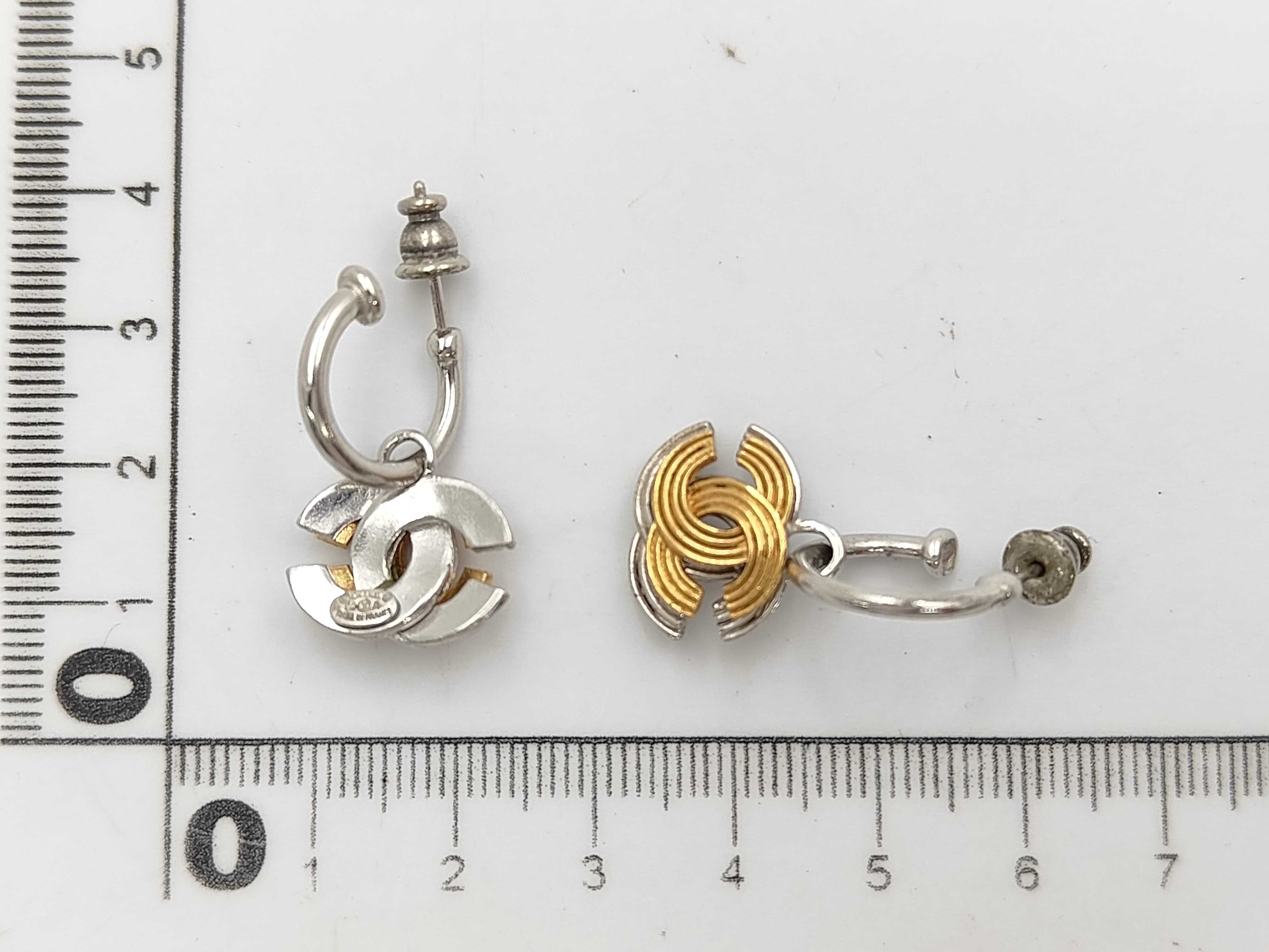 Hoop Earrings, Double Coco Mark, Silver x Gold, 00A, Bracelet/Bangle — view 6