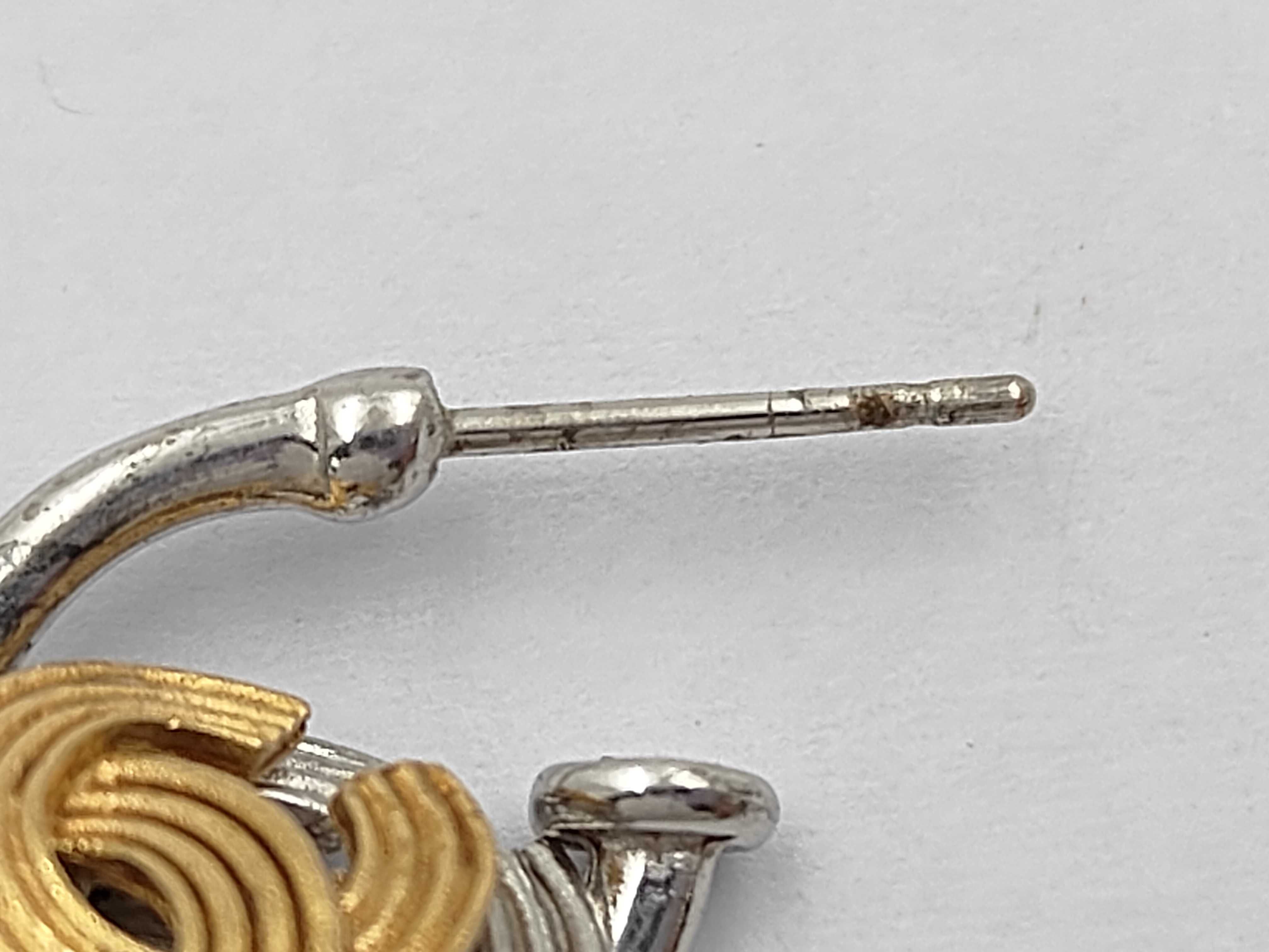Hoop Earrings, Double Coco Mark, Silver x Gold, 00A, Bracelet/Bangle — view 8