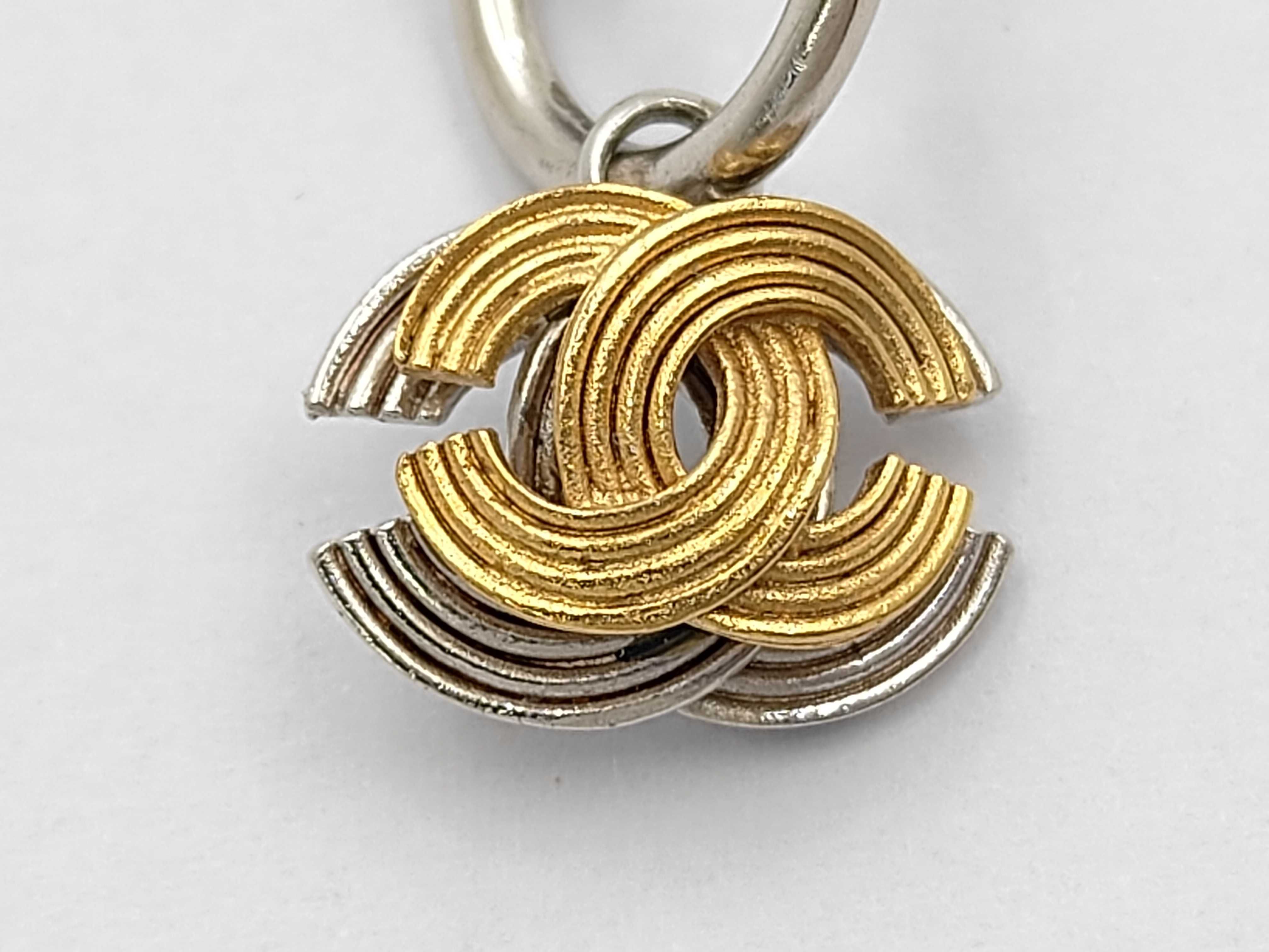 Hoop Earrings, Double Coco Mark, Silver x Gold, 00A, Bracelet/Bangle — view 9