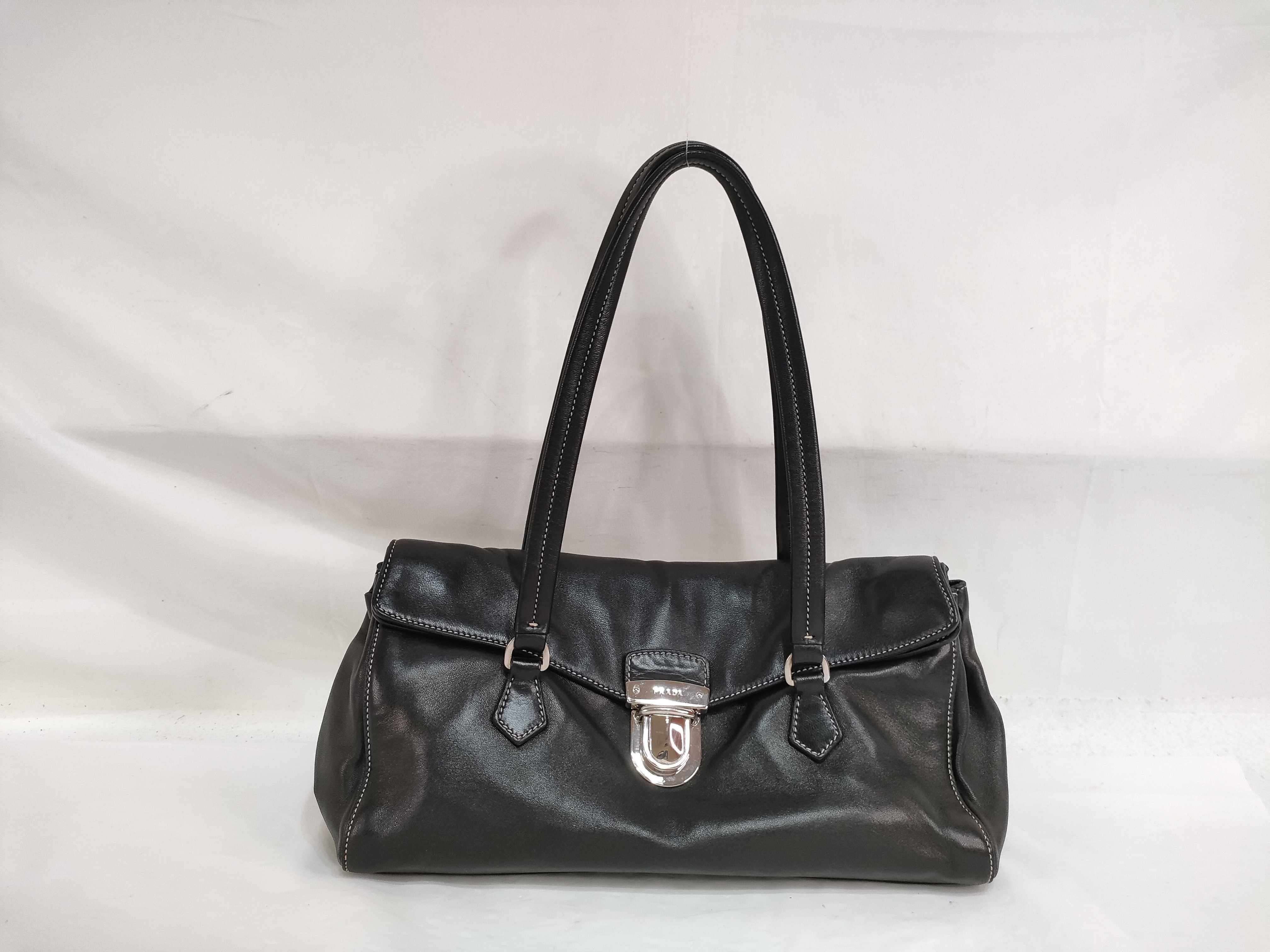 Tote Bag, Leather, Side Logo Plate, Handbag