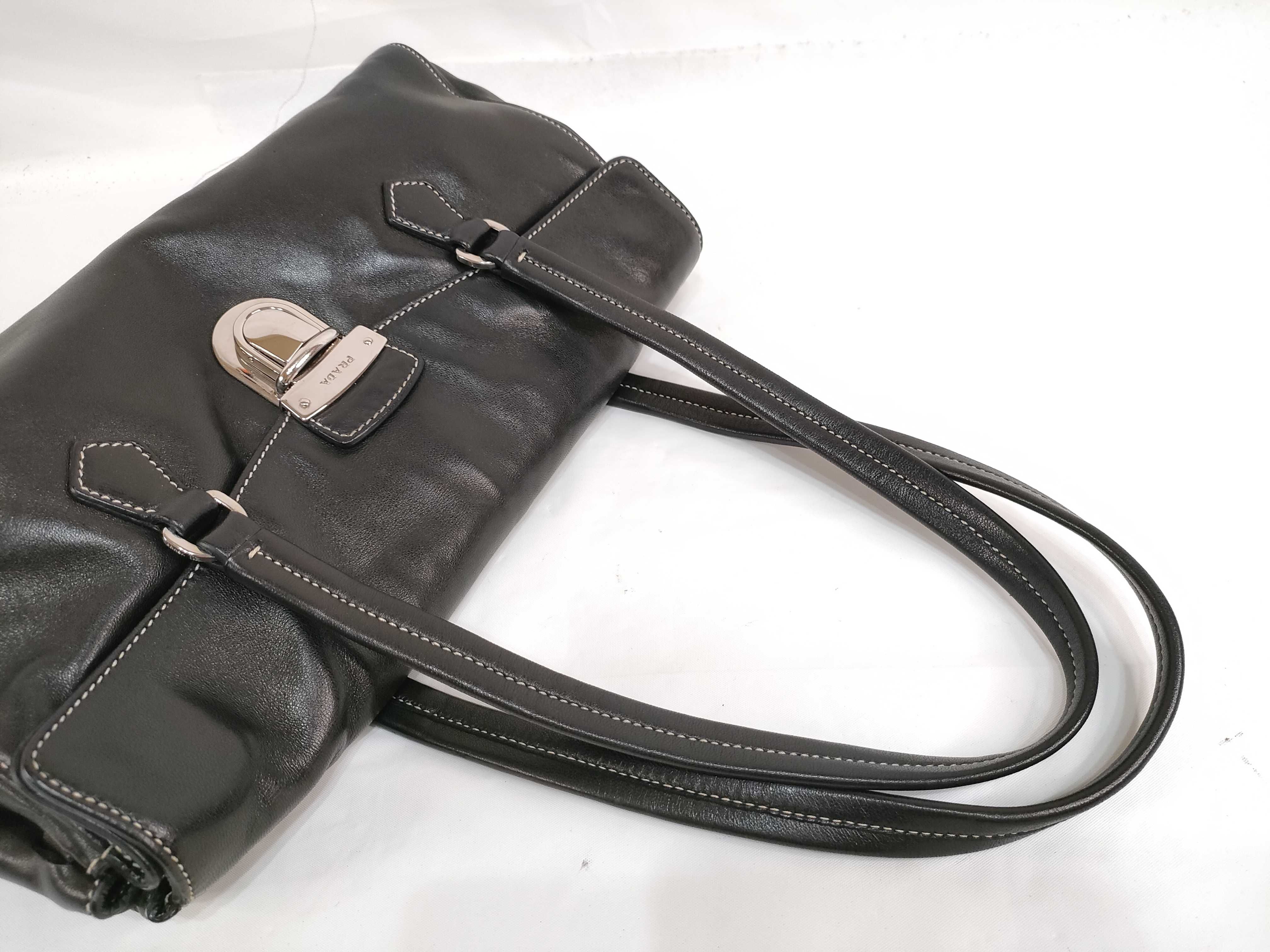 Tote Bag, Leather, Side Logo Plate, Handbag — view 3