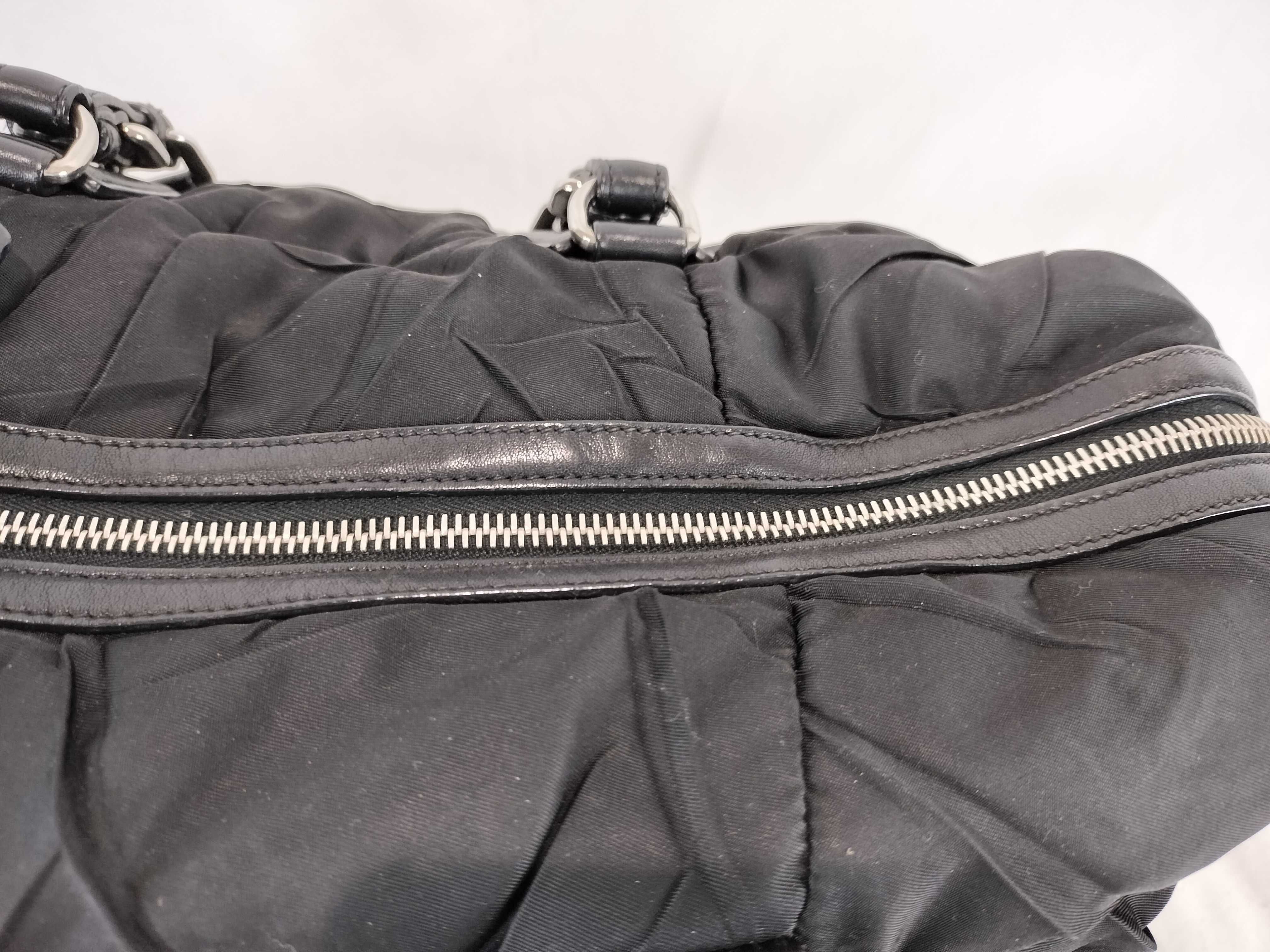 Nylon Prada Quilted Nylon Leather Tote Bag Shoulder Bag — view 8