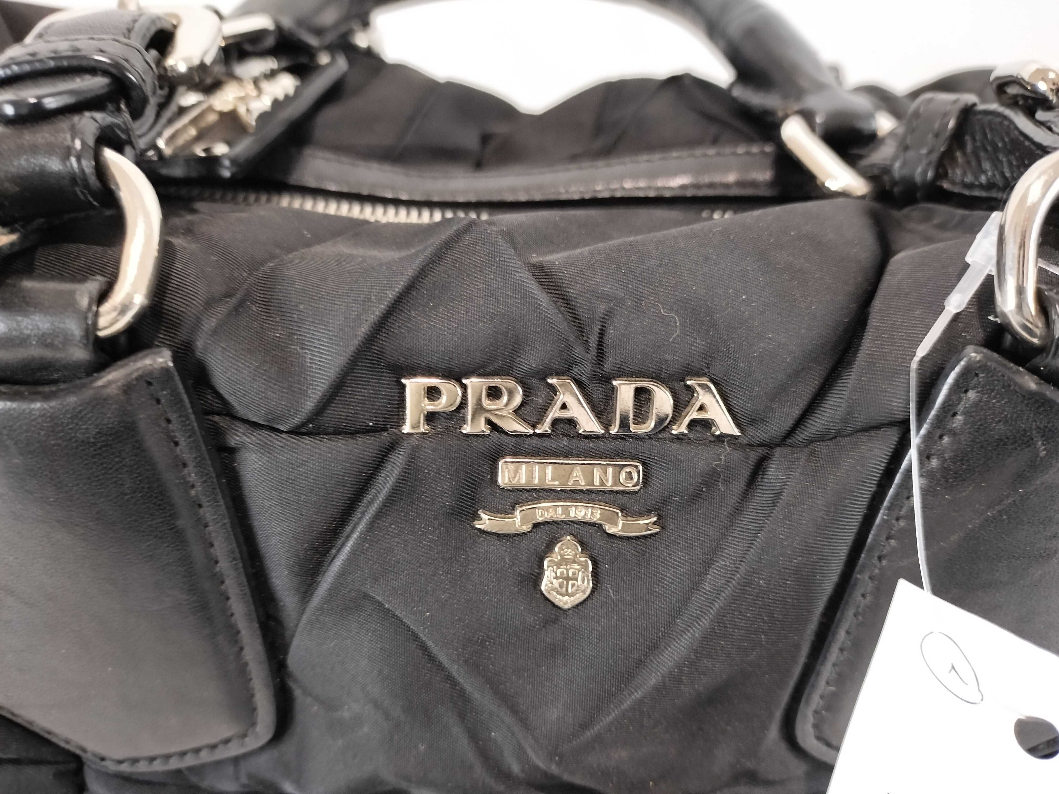 Nylon Prada Quilted Nylon Leather Tote Bag Shoulder Bag — view 9