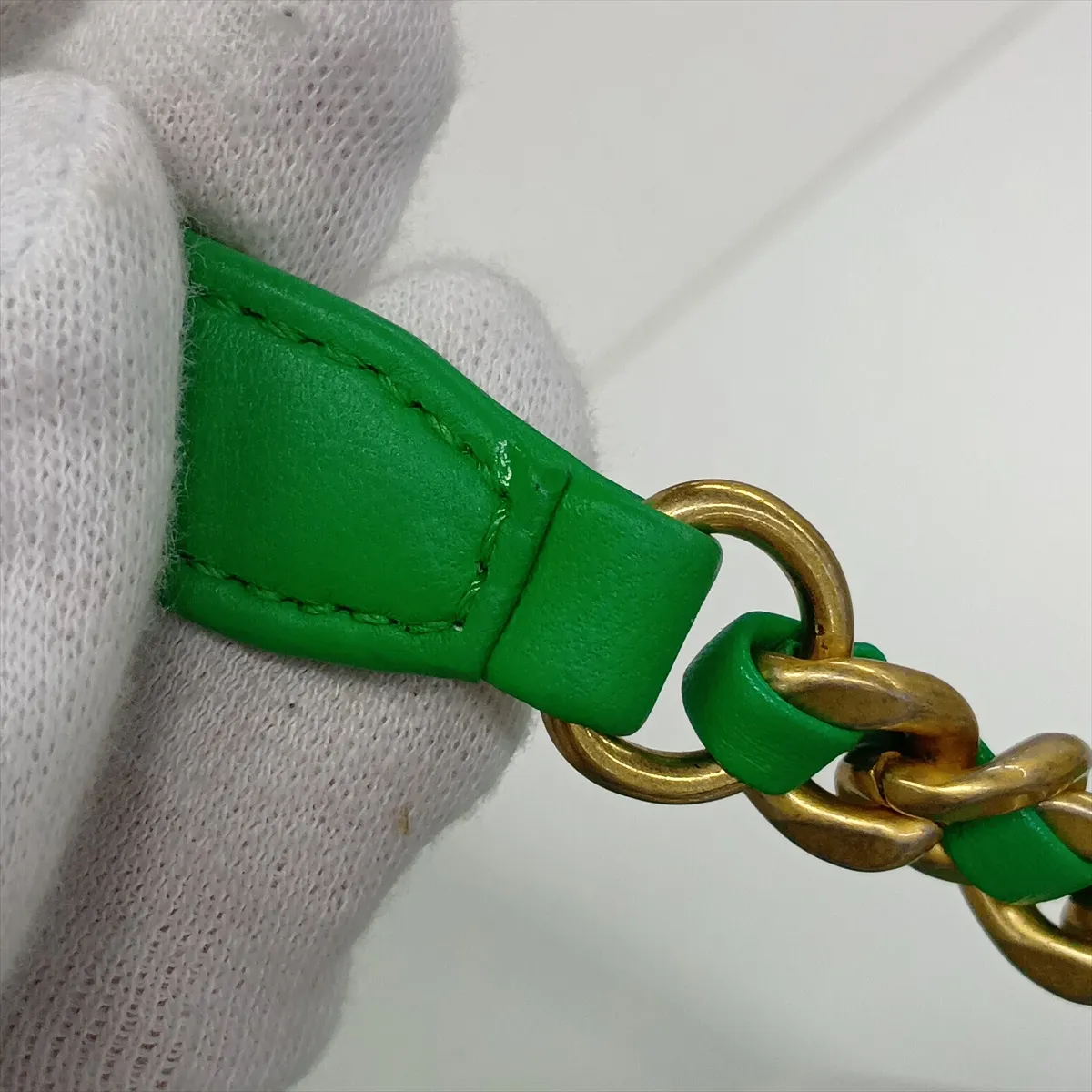 Matelassé Lambskin 2-Way Handbag, Green with Gold Hardware, 29970282, Serial Number 29 — view 12