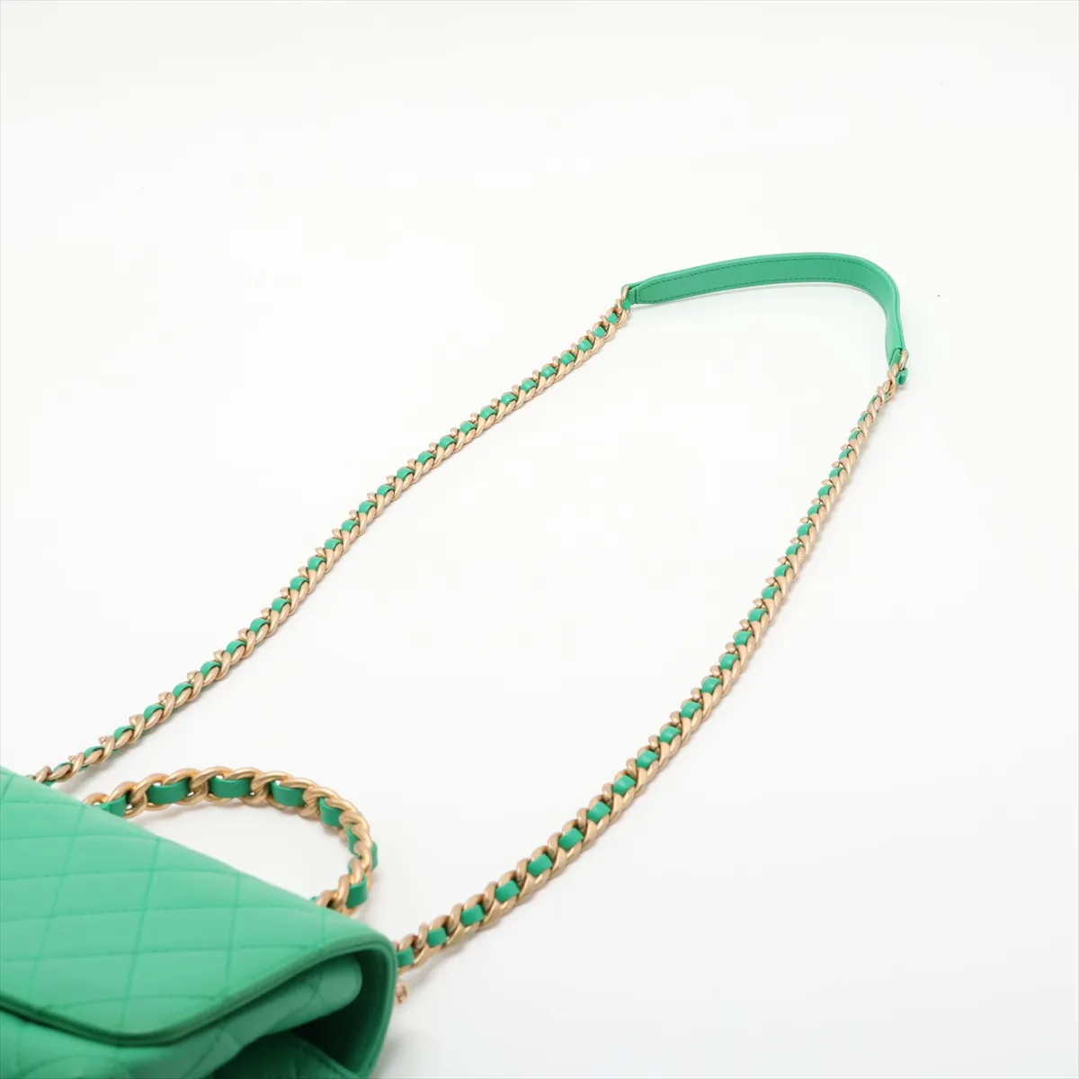 Matelassé Lambskin 2-Way Handbag, Green with Gold Hardware, 29970282, Serial Number 29 — view 5