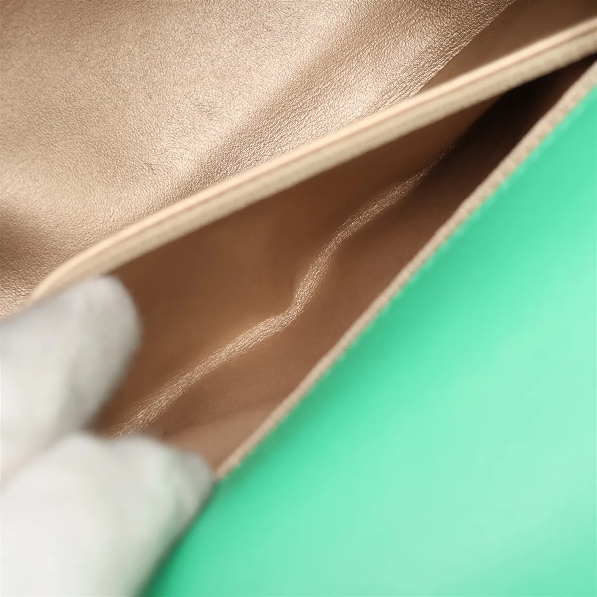 Matelassé Lambskin 2-Way Handbag, Green with Gold Hardware, 29970282, Serial Number 29 — view 7