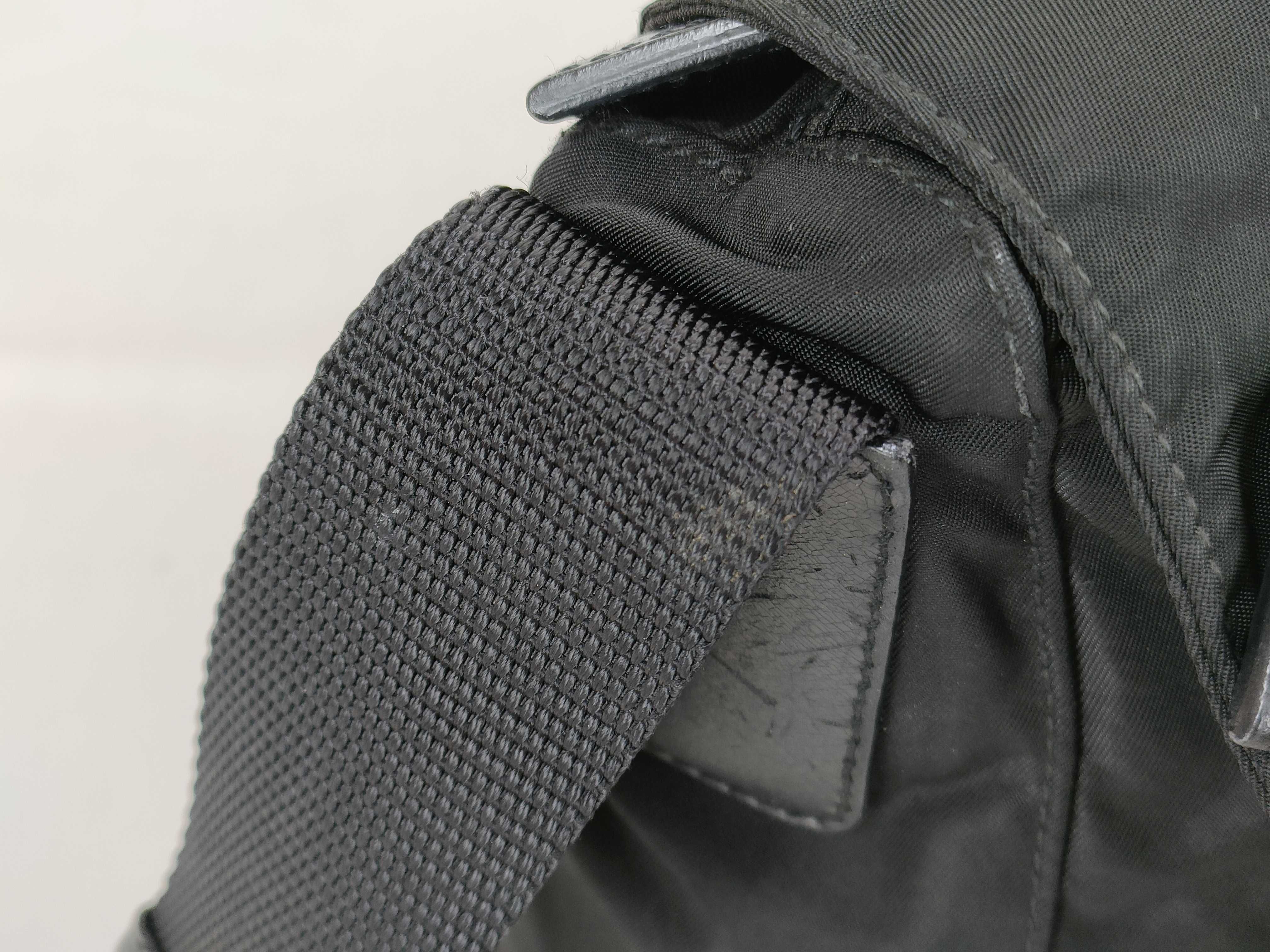 Nylon Shoulder Bag with Triangle Plate, Black — view 5