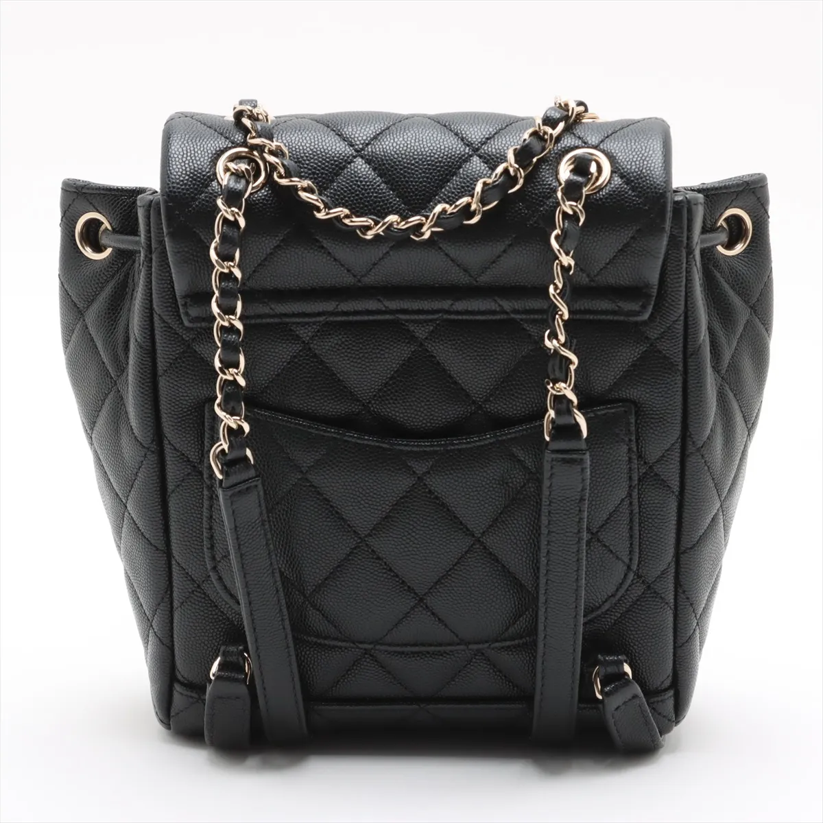 [Individually wrapped] Chanel Matelasse caviar skin chain backpack black gold hardware NN380549 random plate — view 2