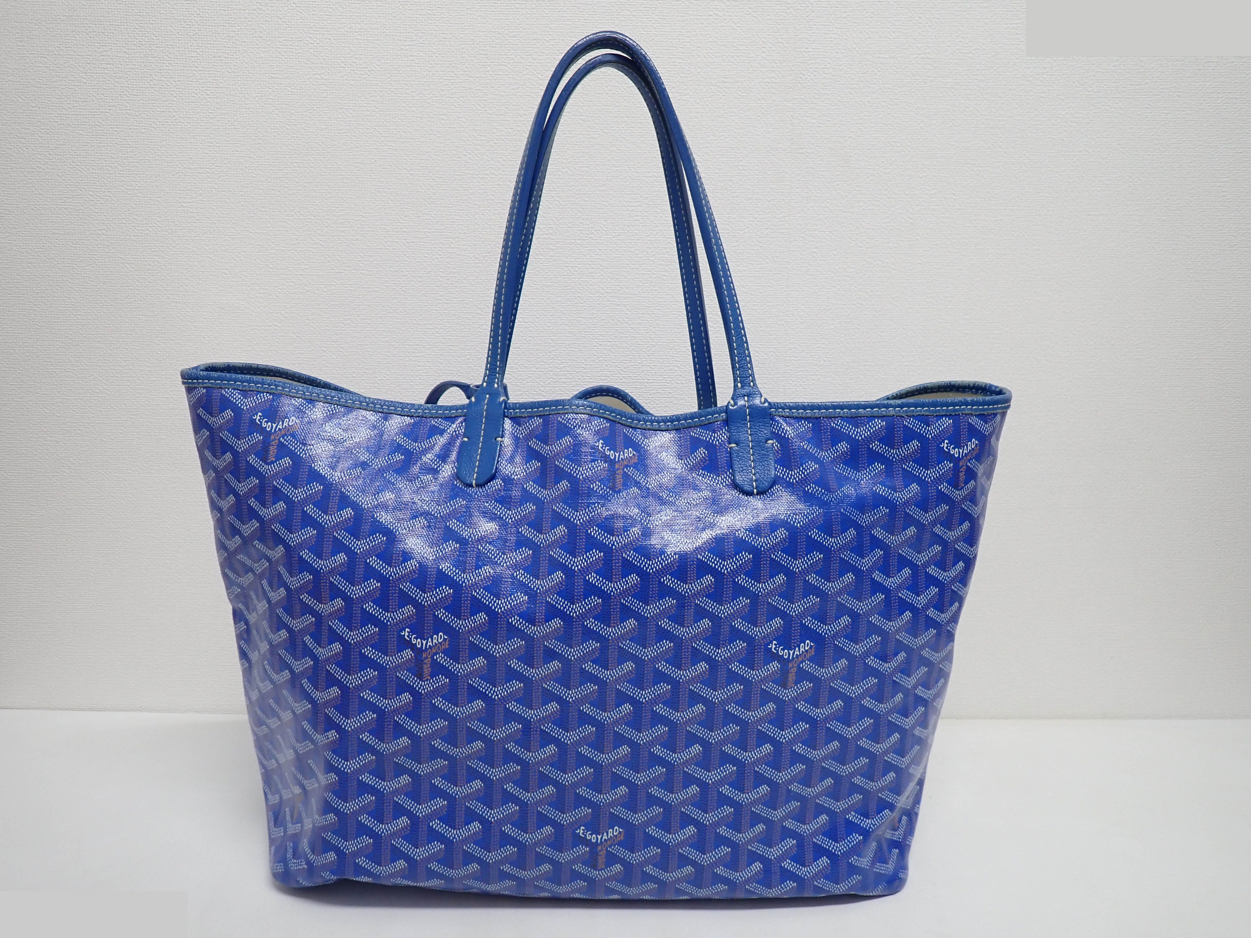 Saint Louis PM Tote Bag with Pouch, Blue — view 2
