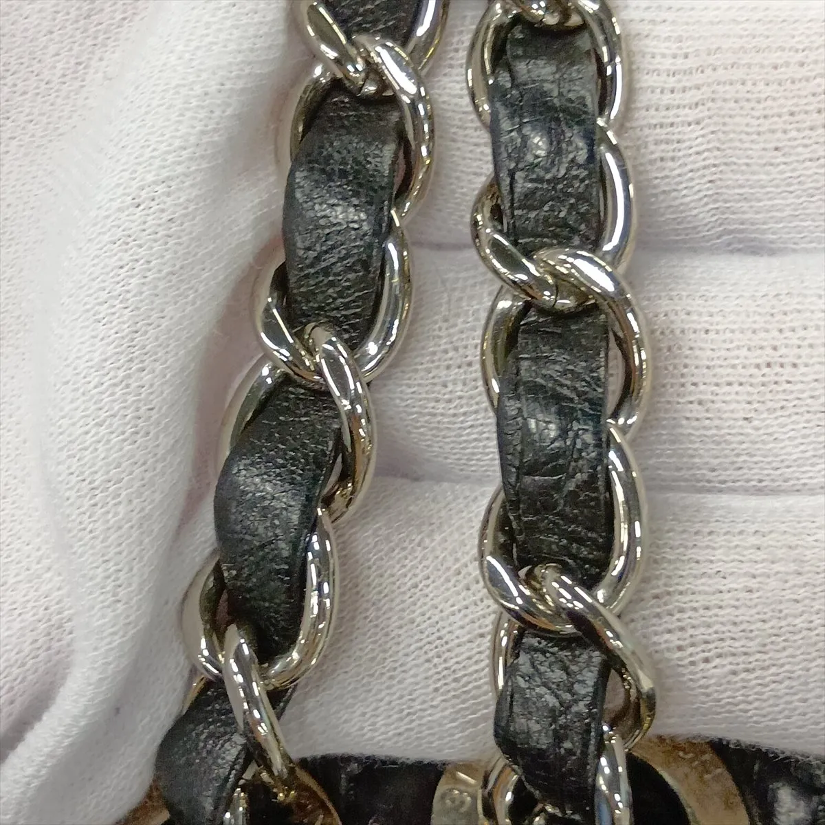 Matelassé Lambskin Chain Shoulder Bag, Black with Silver Hardware, Item No. 13641194 (Serial No. 13) — view 12
