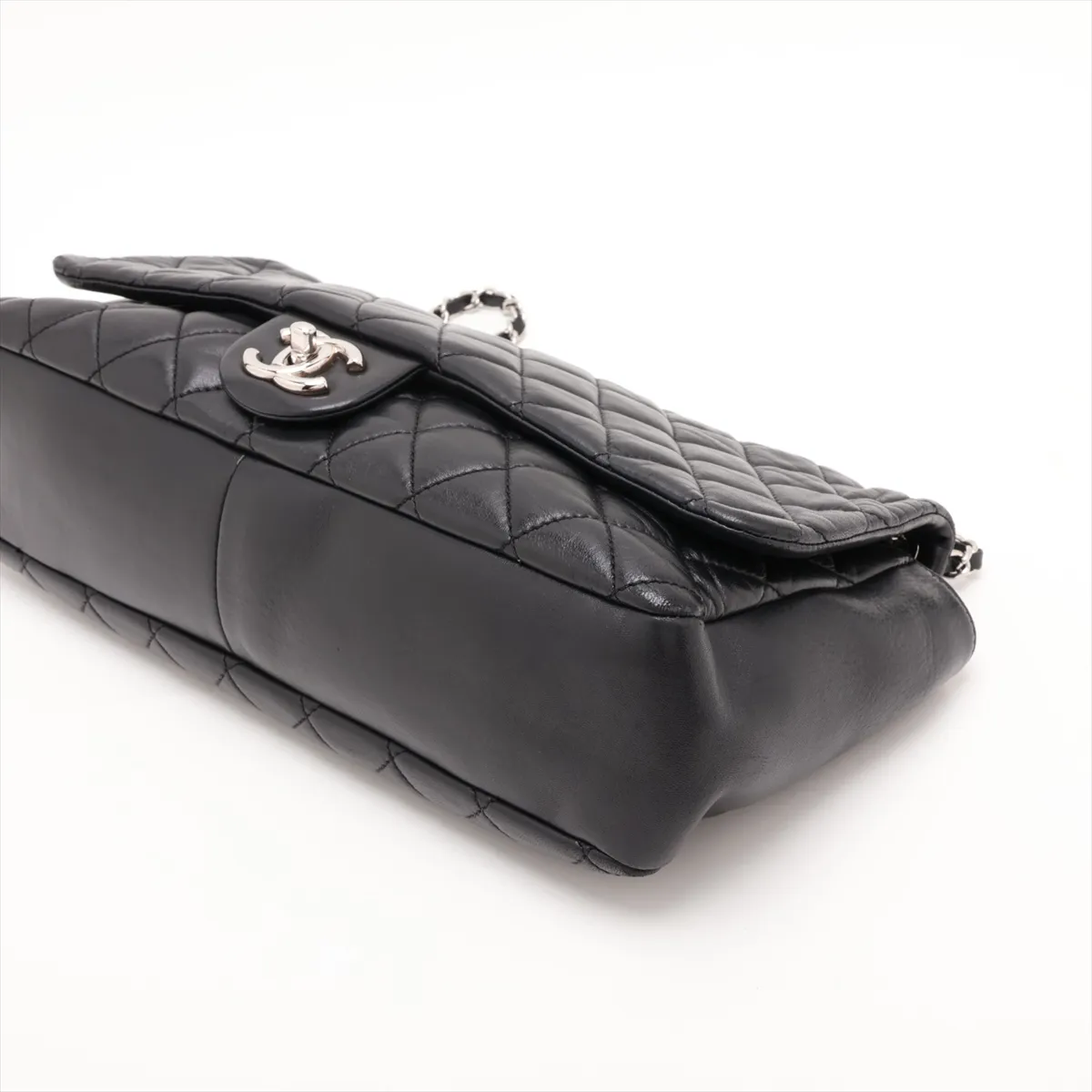 Matelassé Lambskin Chain Shoulder Bag, Black with Silver Hardware, Item No. 13641194 (Serial No. 13) — view 3