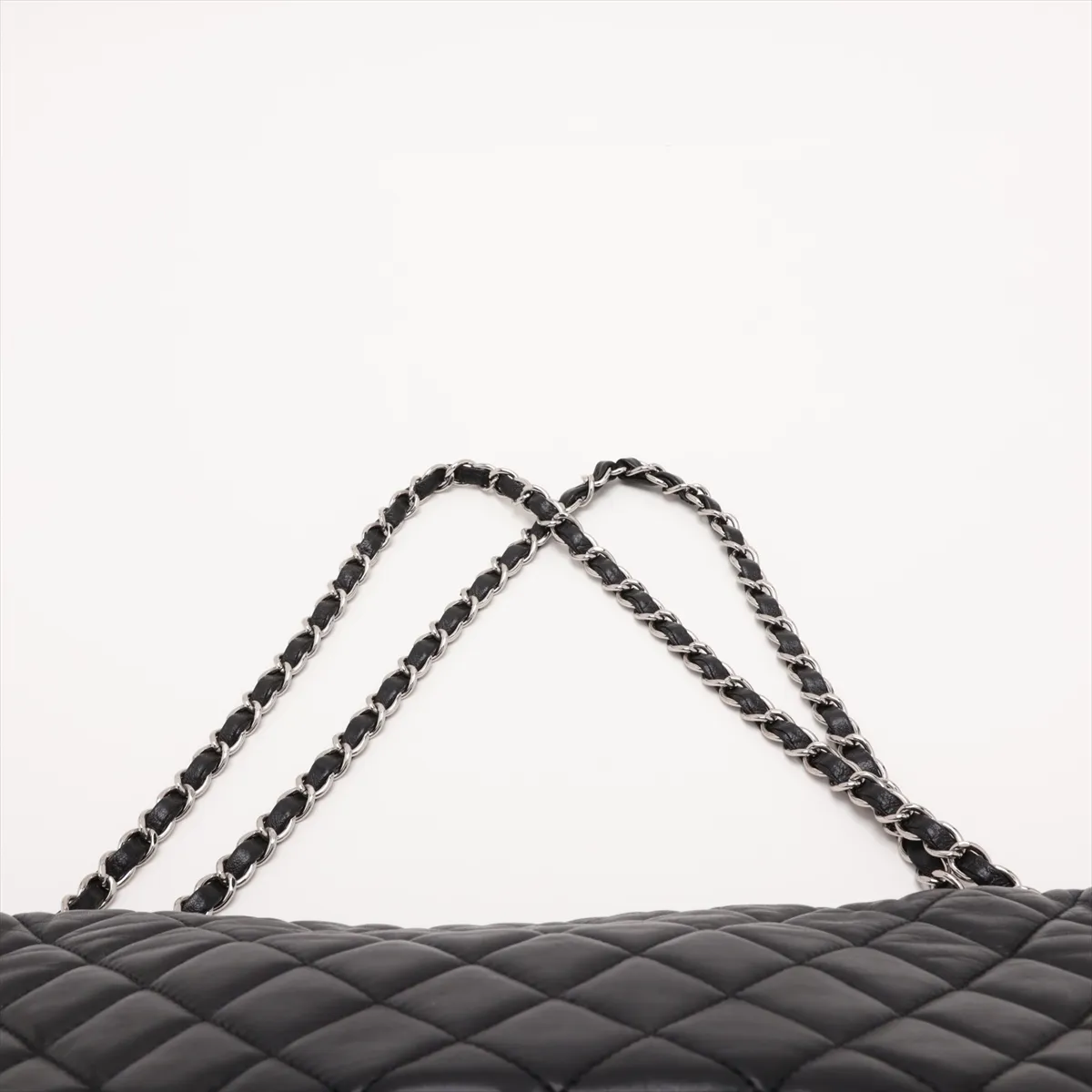 Matelassé Lambskin Chain Shoulder Bag, Black with Silver Hardware, Item No. 13641194 (Serial No. 13) — view 6