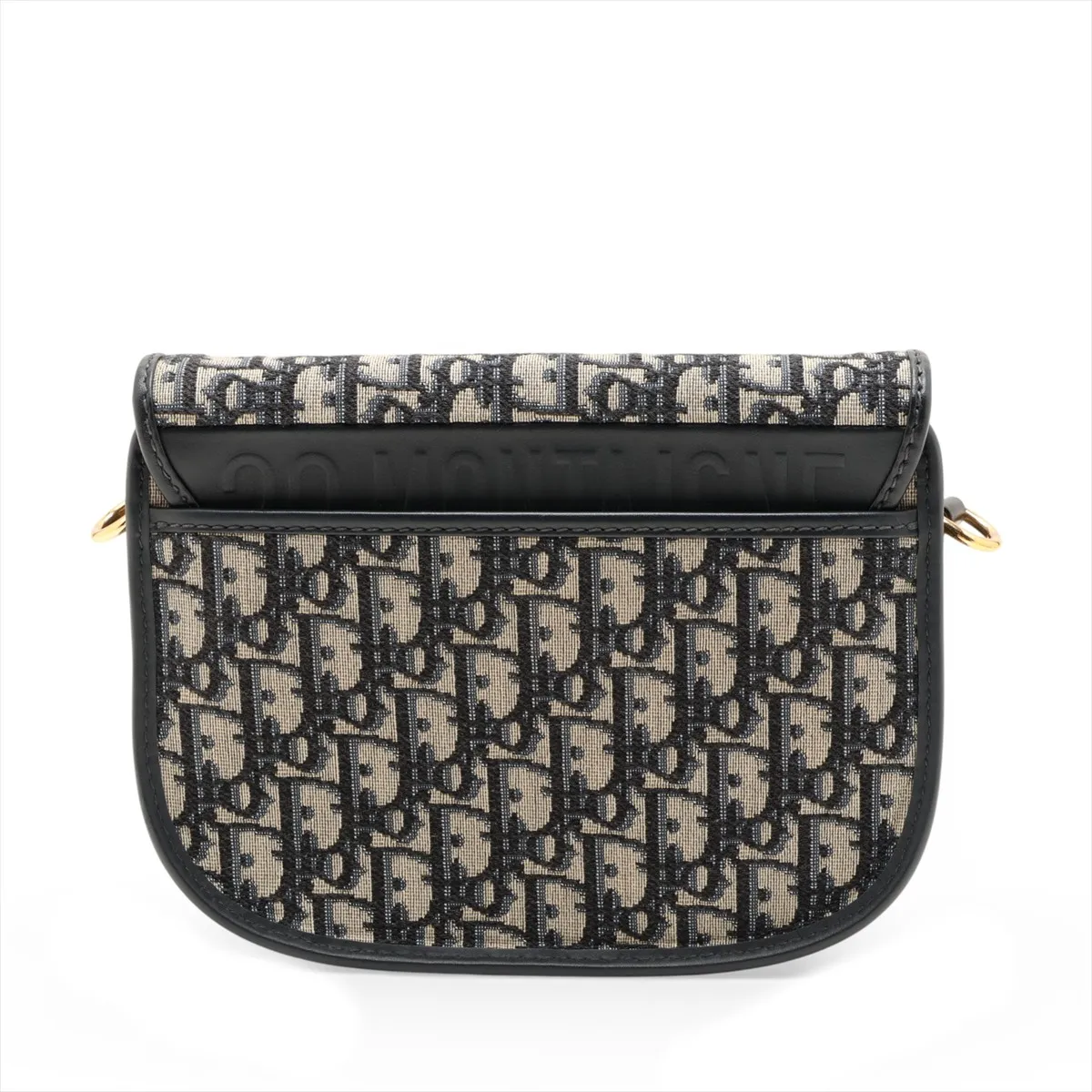 Oblique Bobby Canvas x Leather Shoulder Bag, Navy — view 2