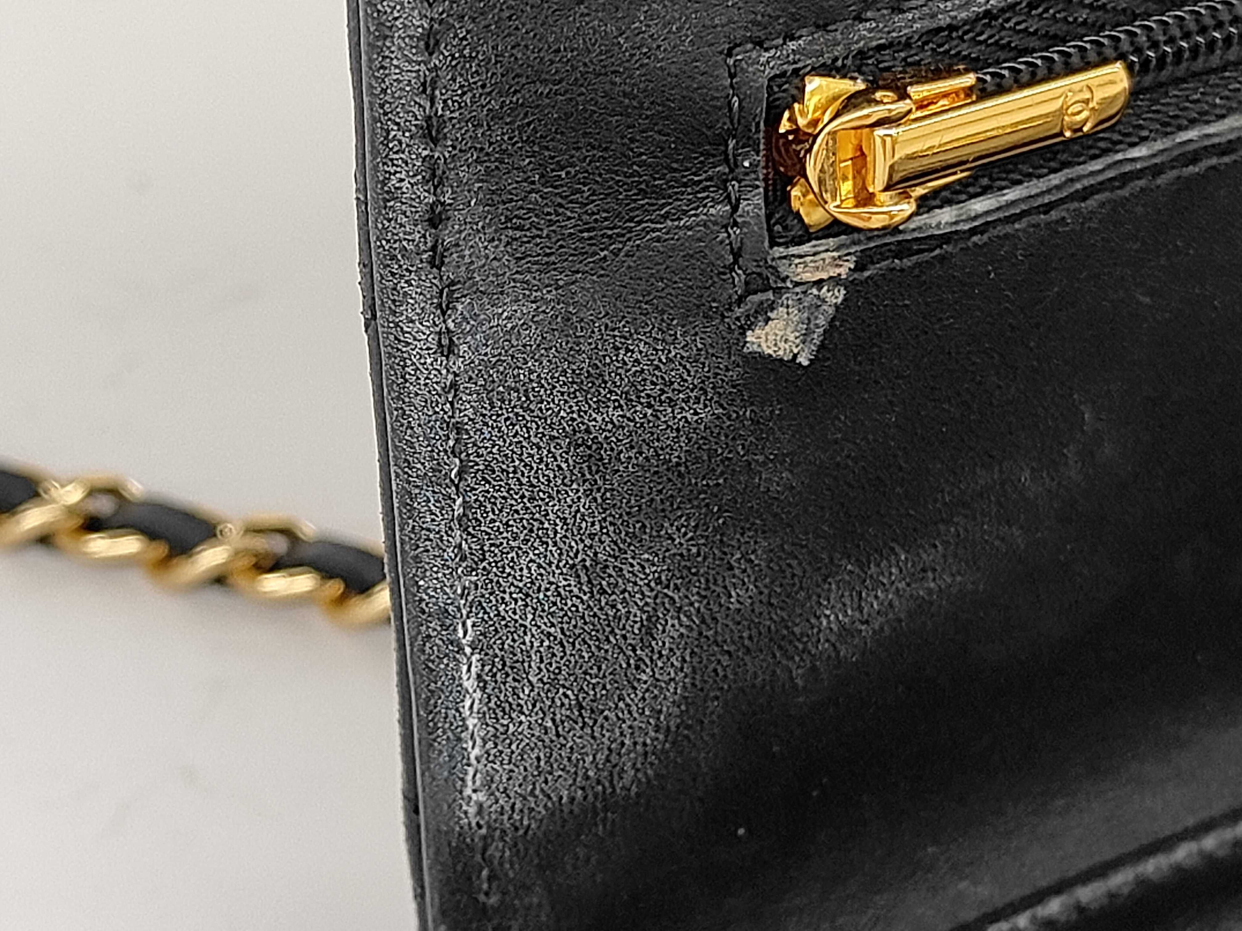Matelassé Chain Wallet, Black Calfskin, G3J22X0C Shoulder Bag — view 15