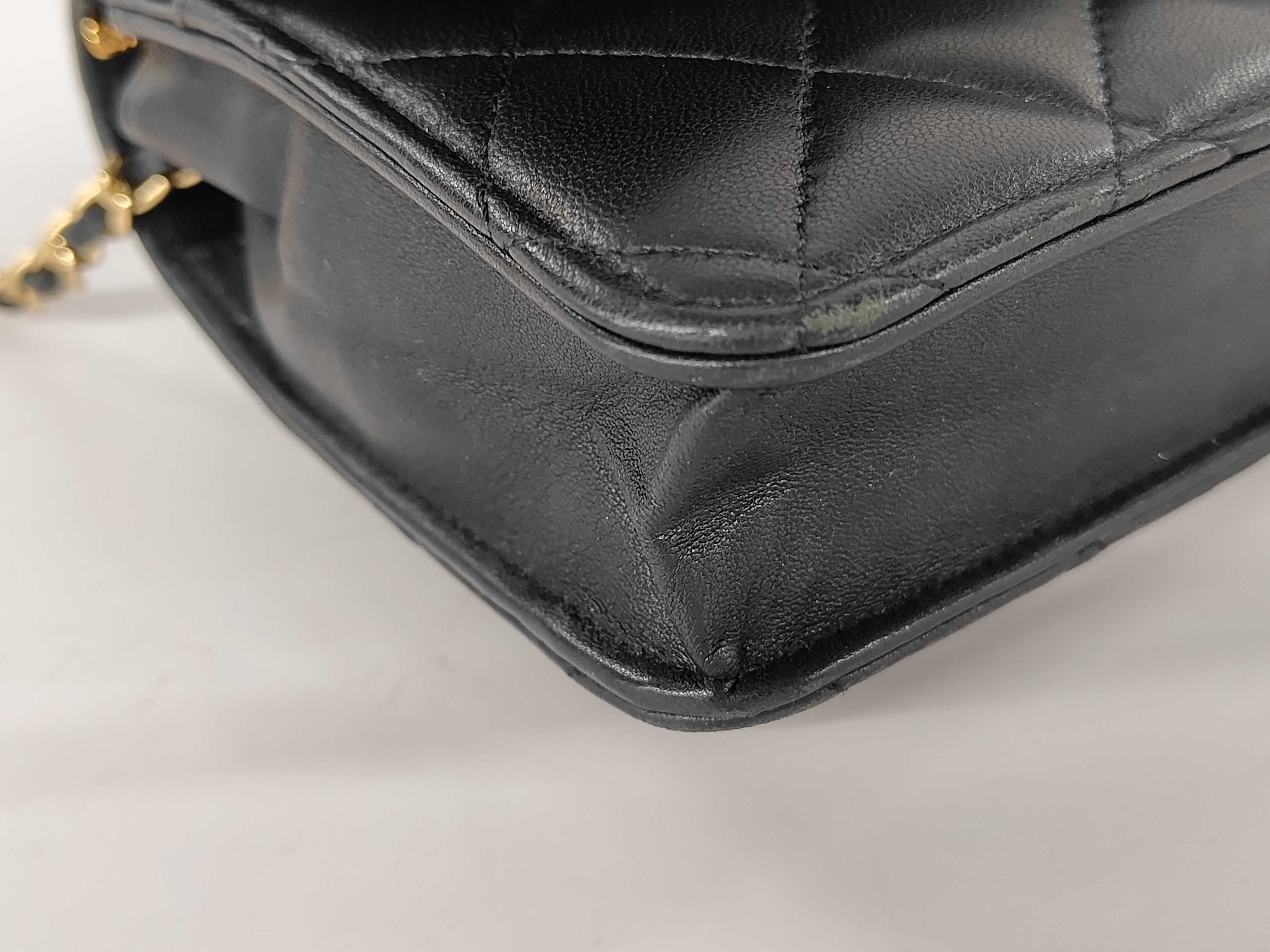 Matelassé Chain Wallet, Black Calfskin, G3J22X0C Shoulder Bag — view 7