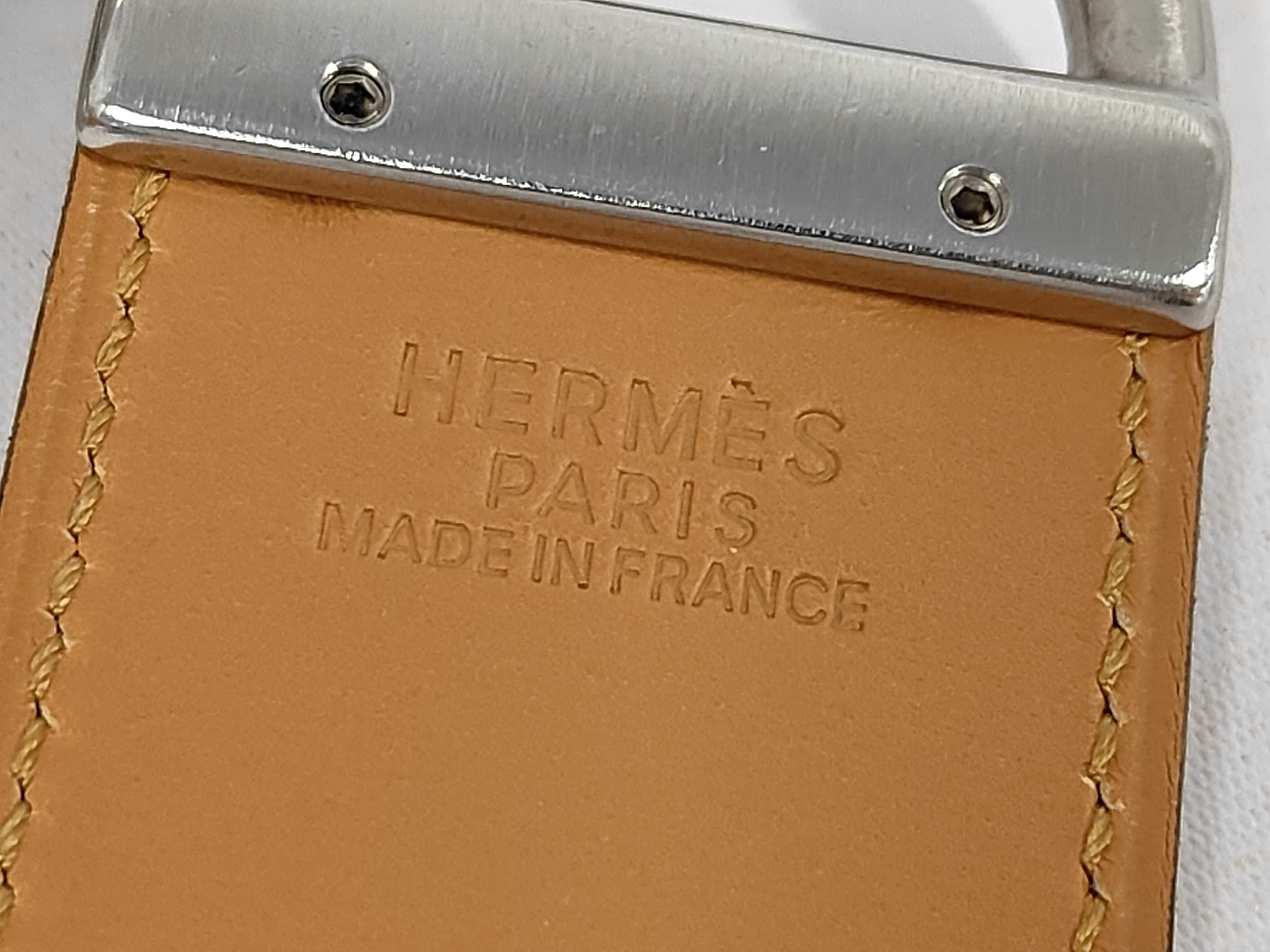 Chaine d'Ancre Belt #80 Leather White x Beige Silver Hardware K Stamp Belt — view 5