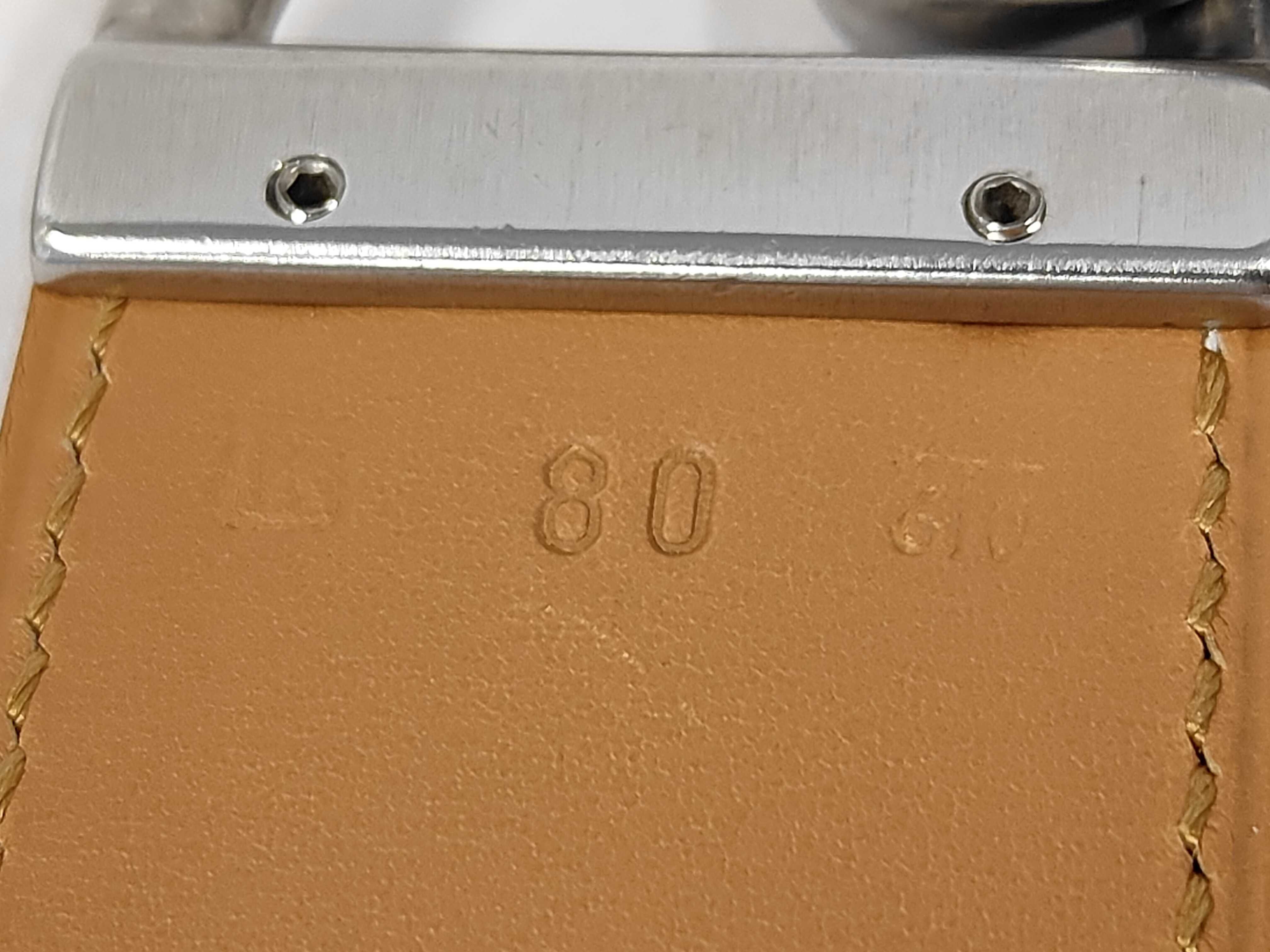 Chaine d'Ancre Belt #80 Leather White x Beige Silver Hardware K Stamp Belt — view 6