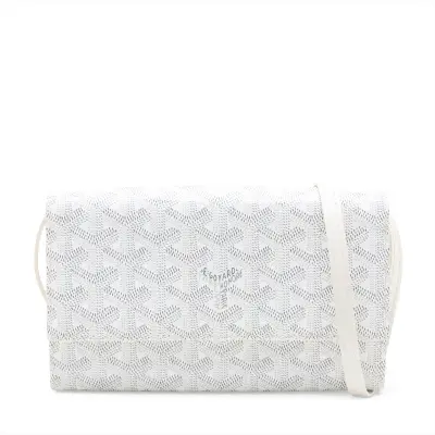 Varenne PVC x Leather Shoulder Wallet, White