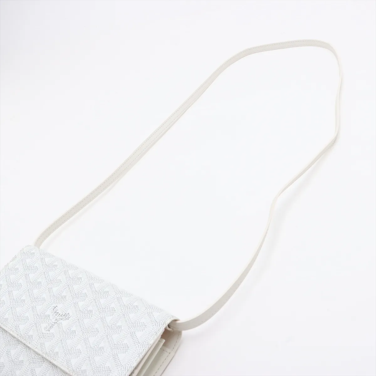 Varenne PVC x Leather Shoulder Wallet, White — view 5