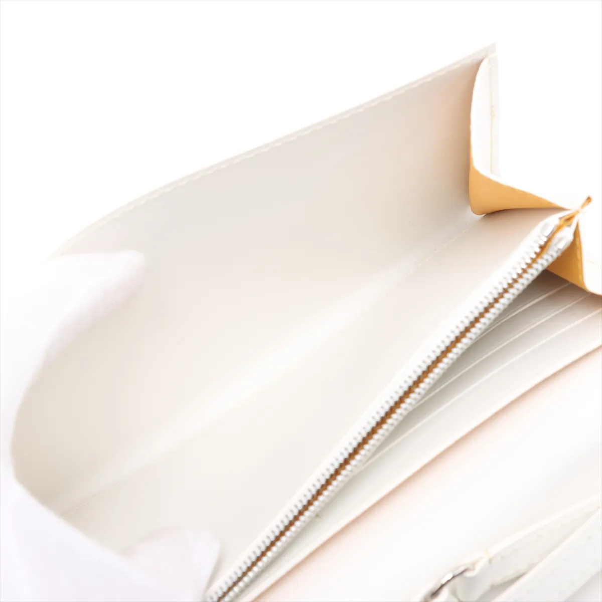 Varenne PVC x Leather Shoulder Wallet, White — view 7
