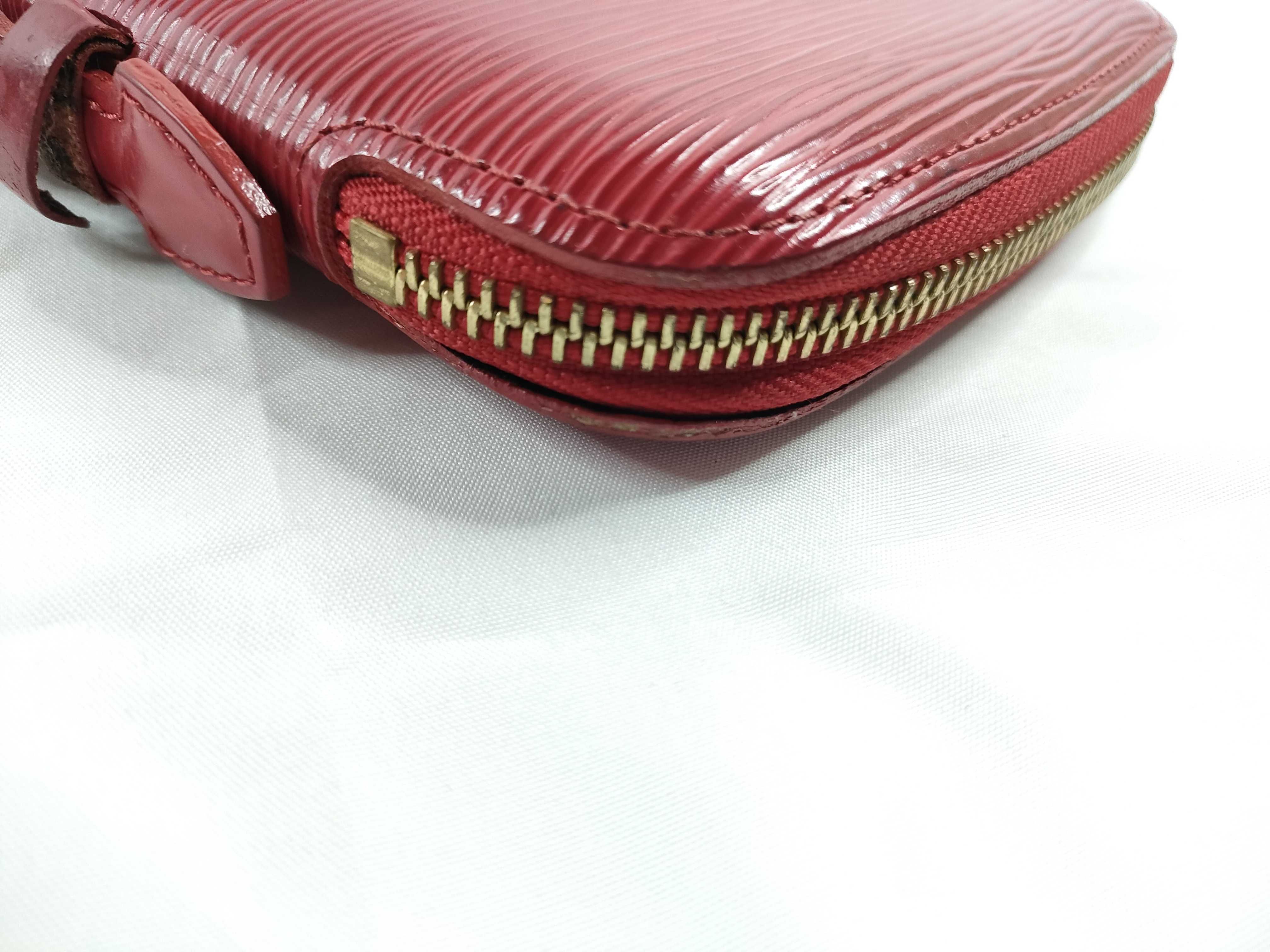 Epi Leather Round Zip Long Wallet (Red) — view 3