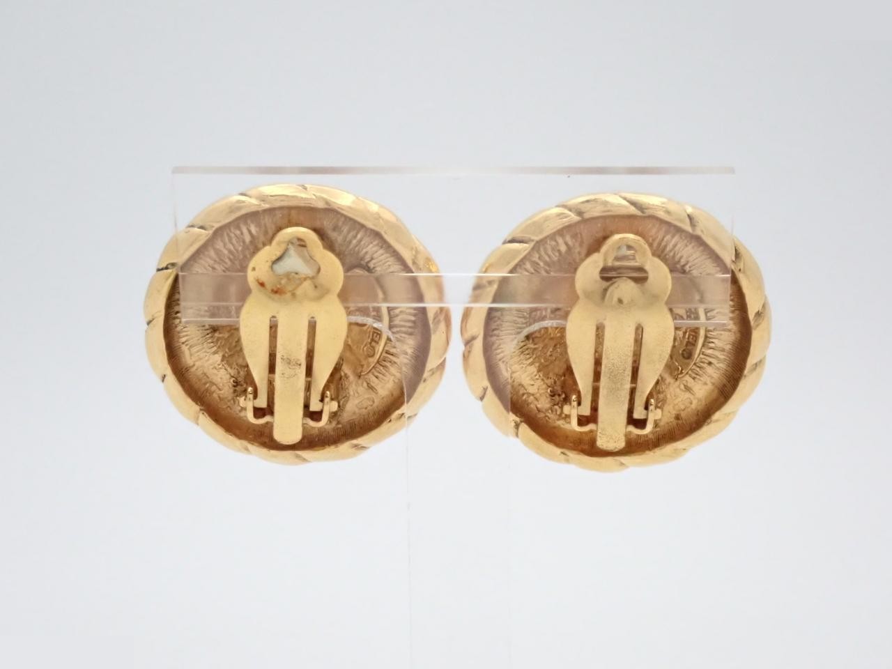 Vintage Classic Coco Mark Earrings, Gold — view 2