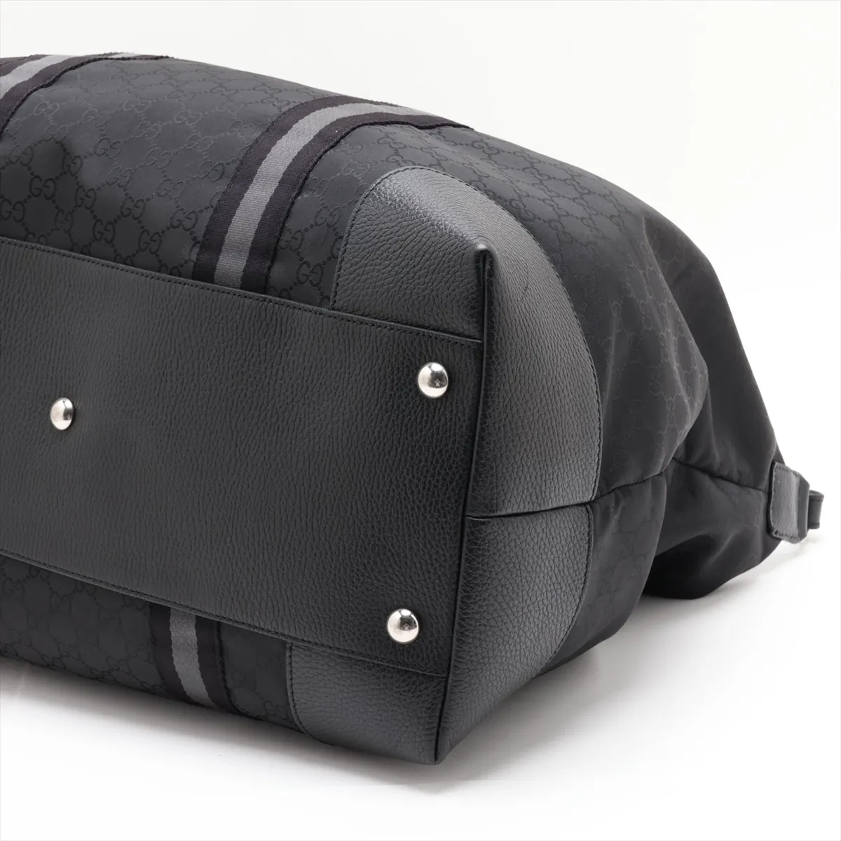 GG Nylon x Leather 2-Way Boston Bag Black 449180 Outlet — view 3