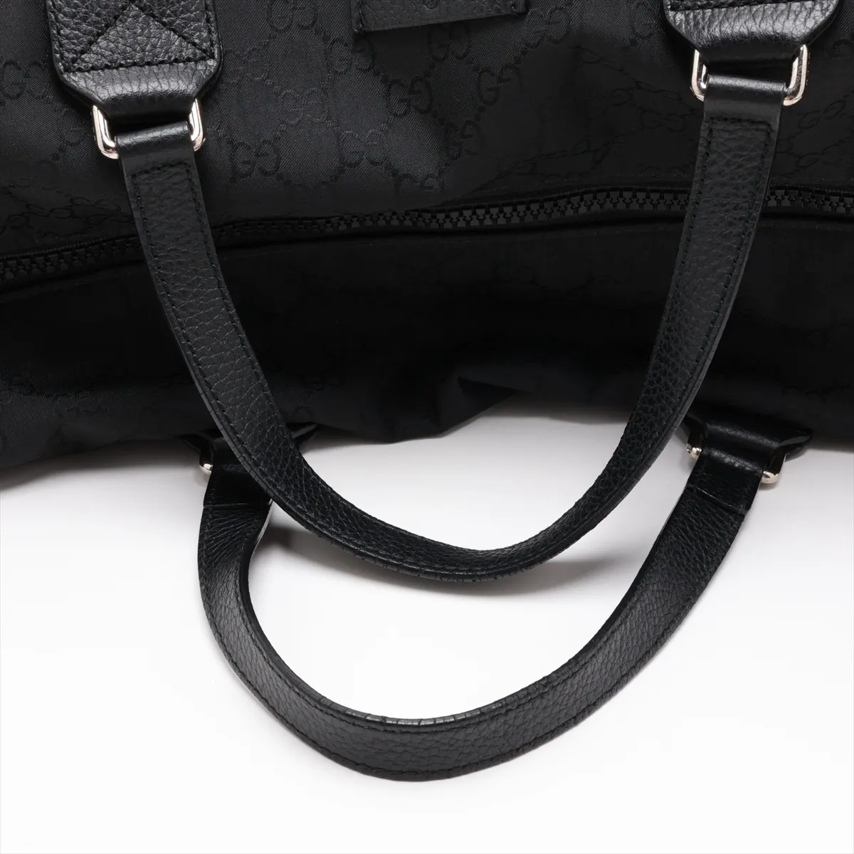 GG Nylon x Leather 2-Way Boston Bag Black 449180 Outlet — view 5