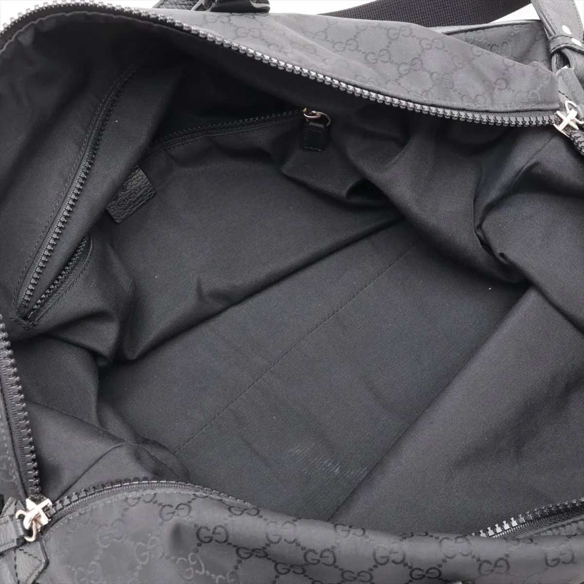 GG Nylon x Leather 2-Way Boston Bag Black 449180 Outlet — view 8