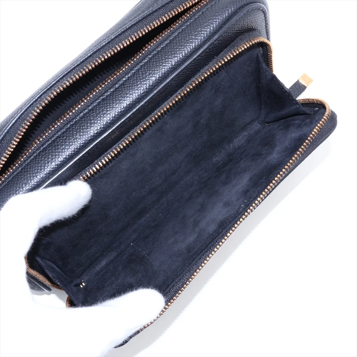 Calo Double Pouch Leather Shoulder Bag Black — view 7