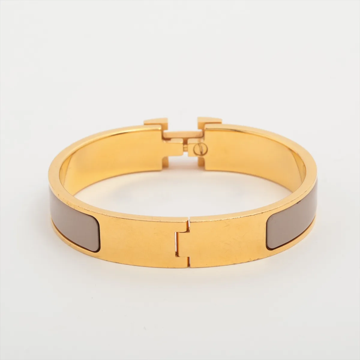 Click H Fan ST0224 Bangle GP Gold x Marron Glacé. Shows — view 2