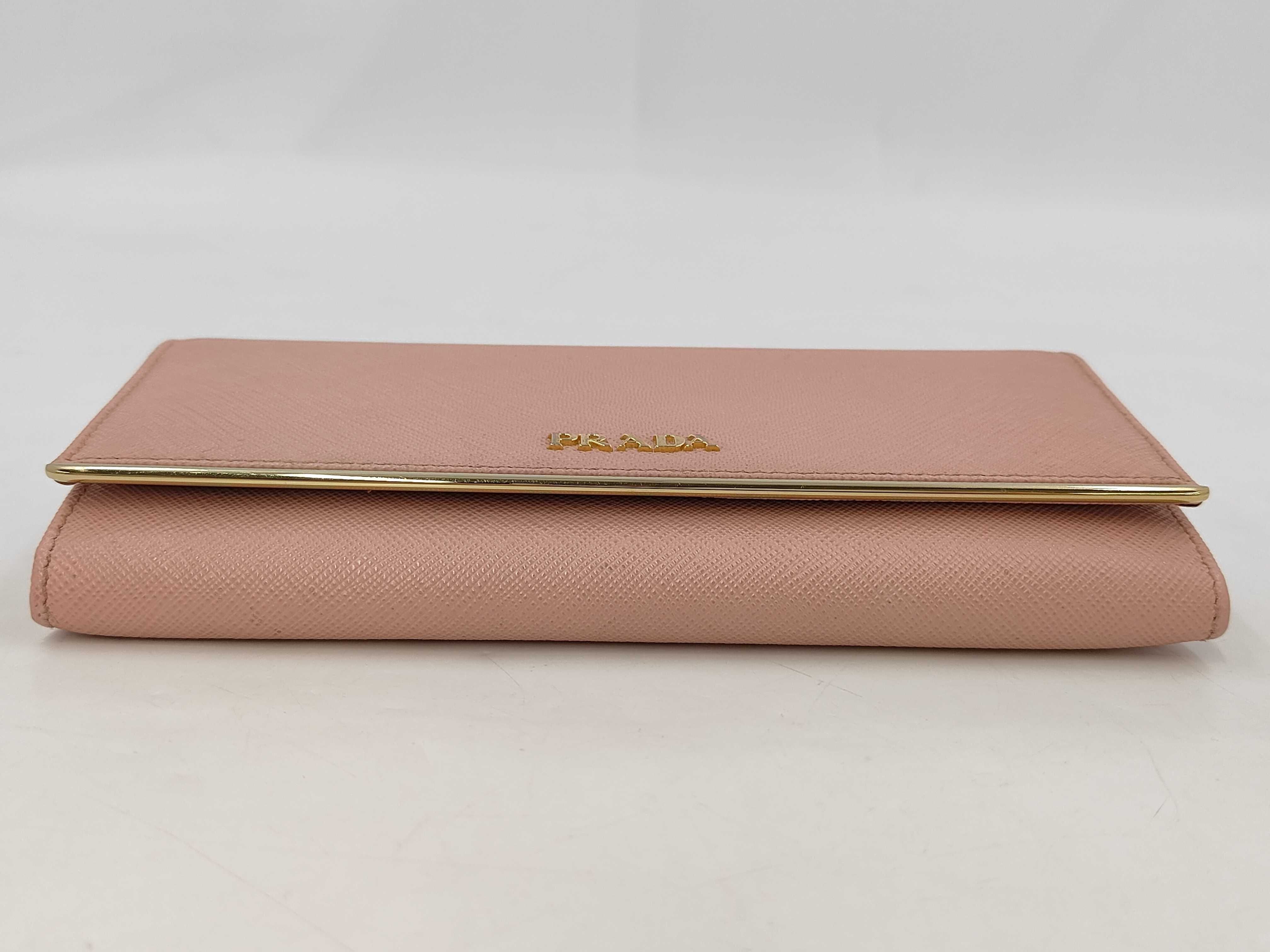 Saffiano Leather Long Wallet Pink — view 3