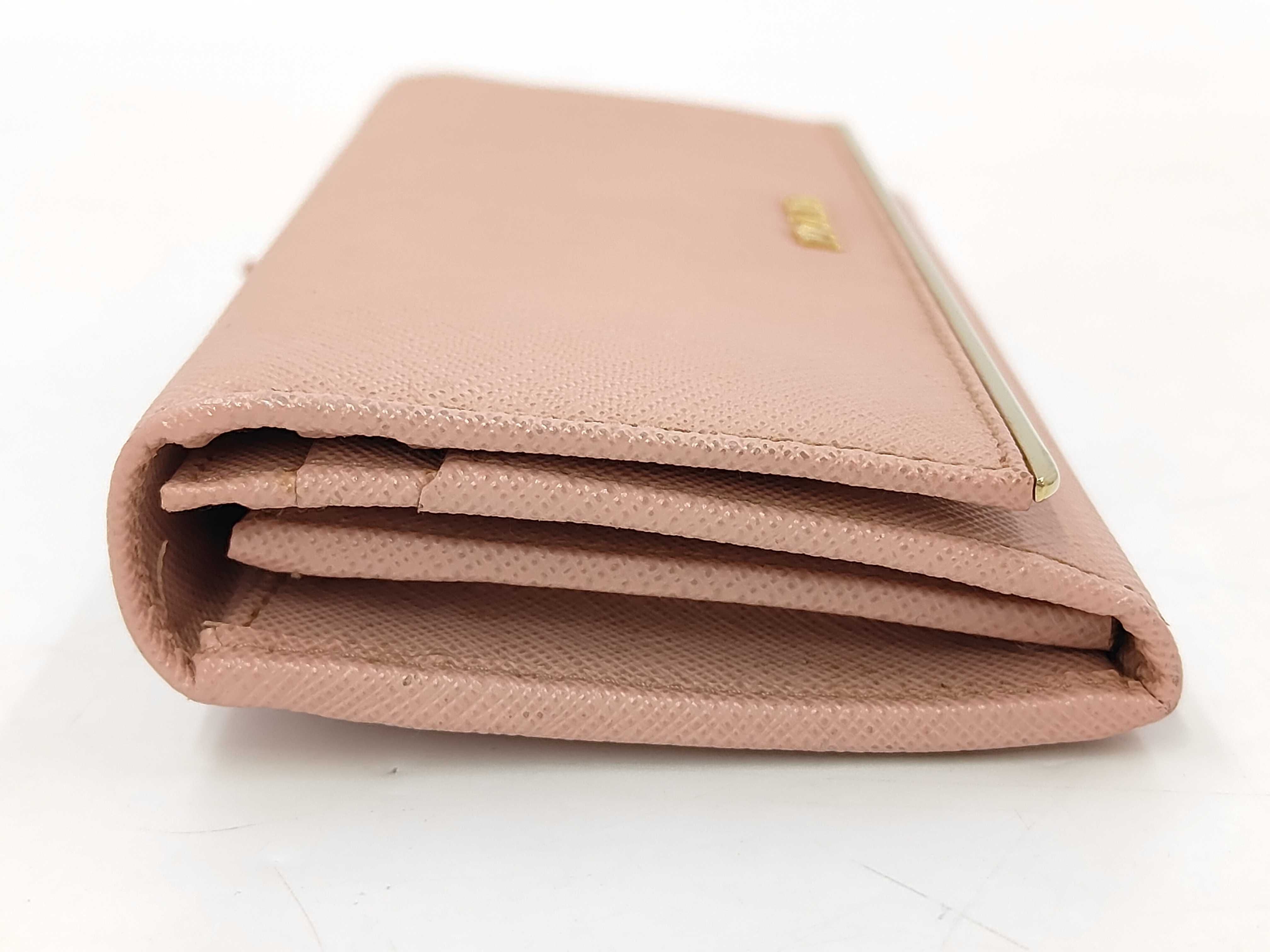 Saffiano Leather Long Wallet Pink — view 5