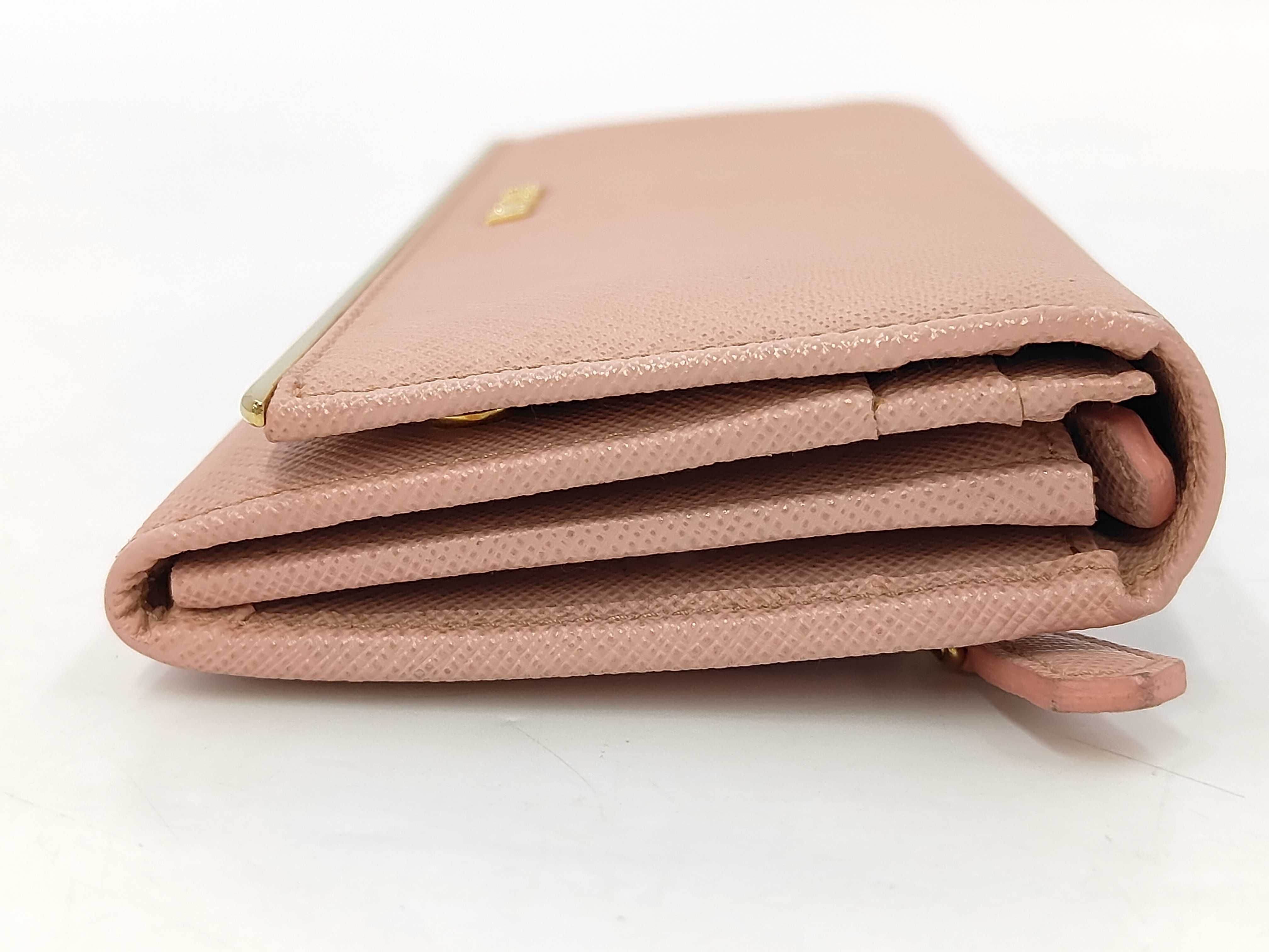 Saffiano Leather Long Wallet Pink — view 7