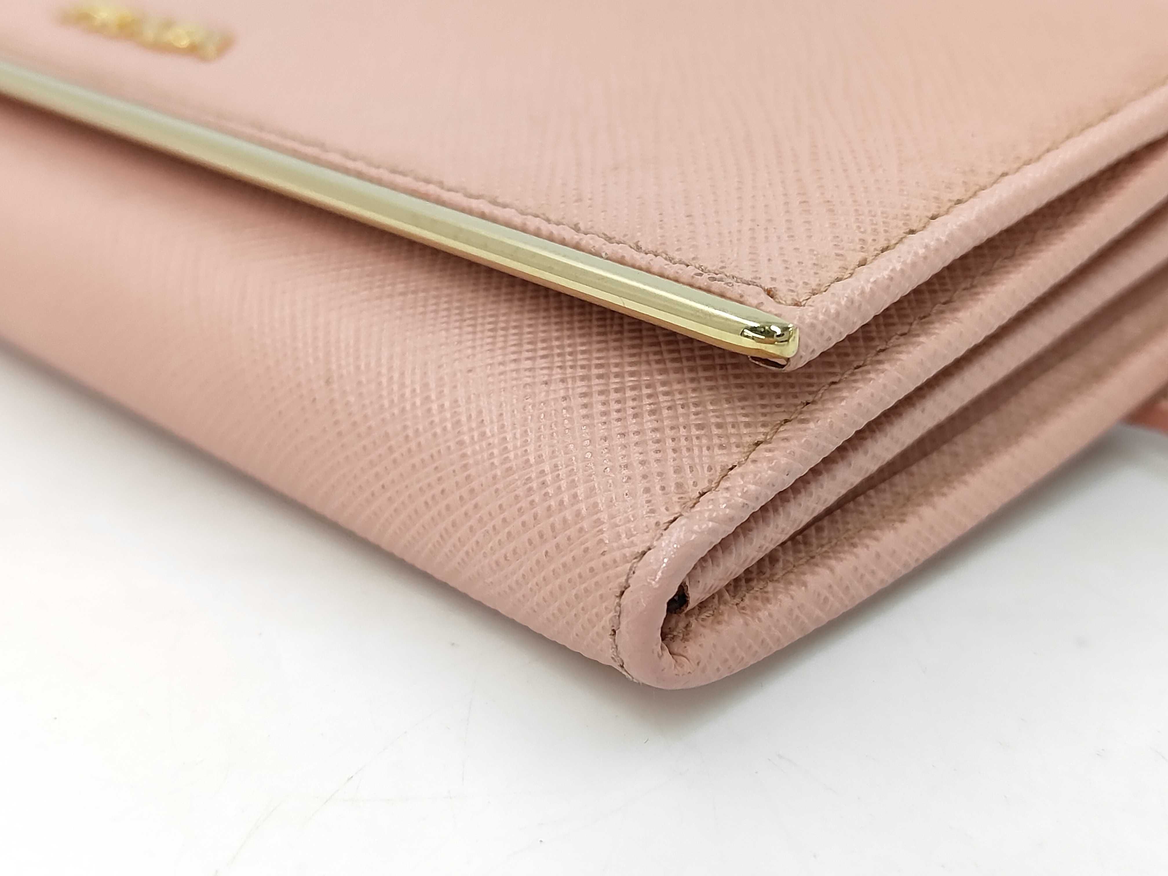 Saffiano Leather Long Wallet Pink — view 8