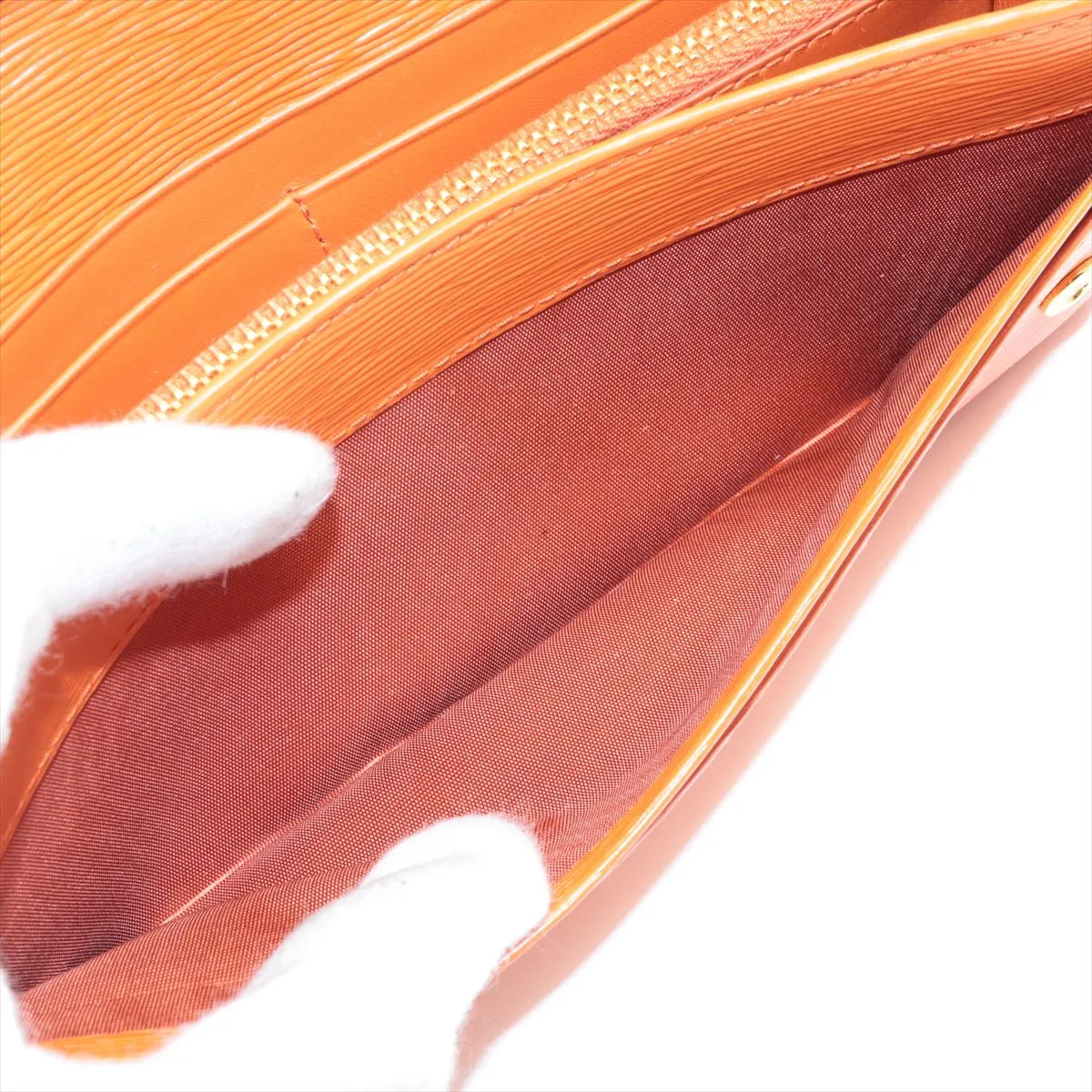 Vitello Move 1MH132 Leather Long Wallet Orange — view 9