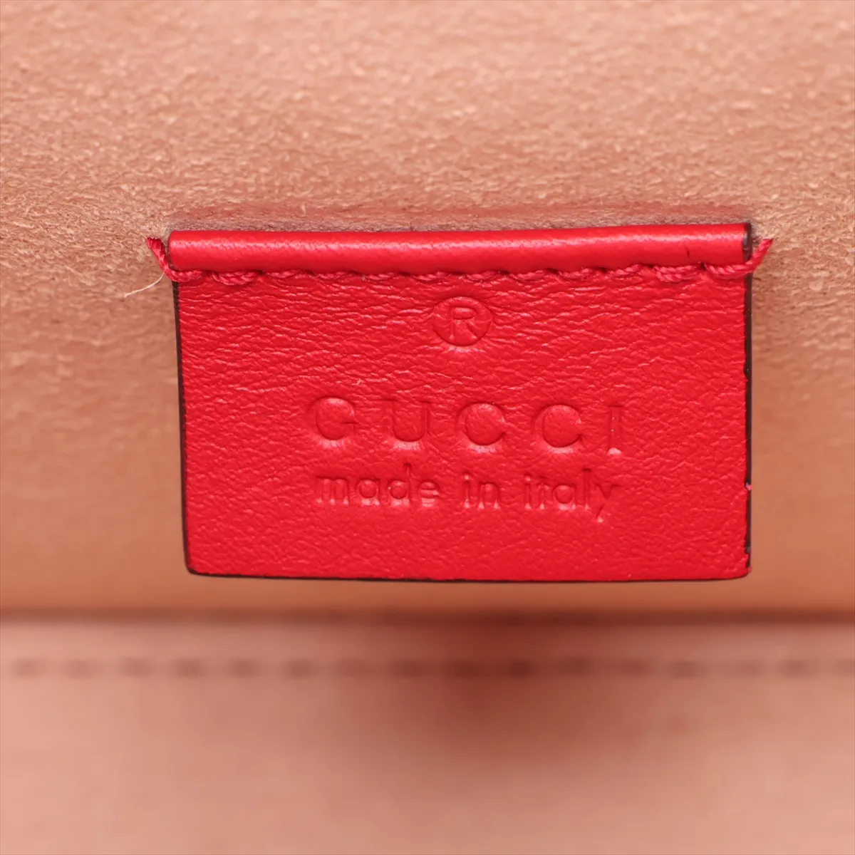 GG Apple Bamboo 603221 PVC x Leather 2-Way Handbag Beige x Red — view 9