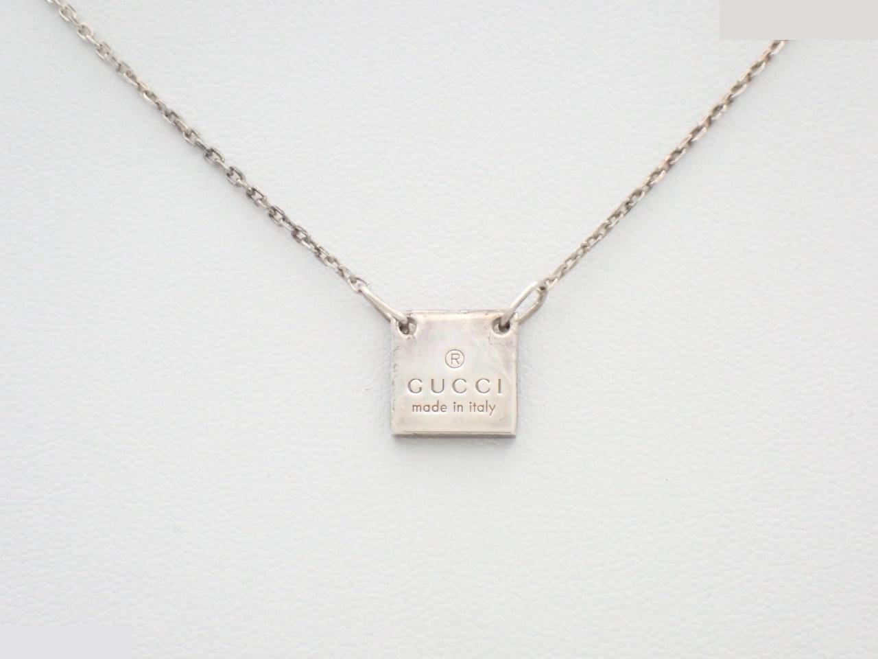 Ag925 Square Plate Necklace, 6.0g, Chain approx. 46cm