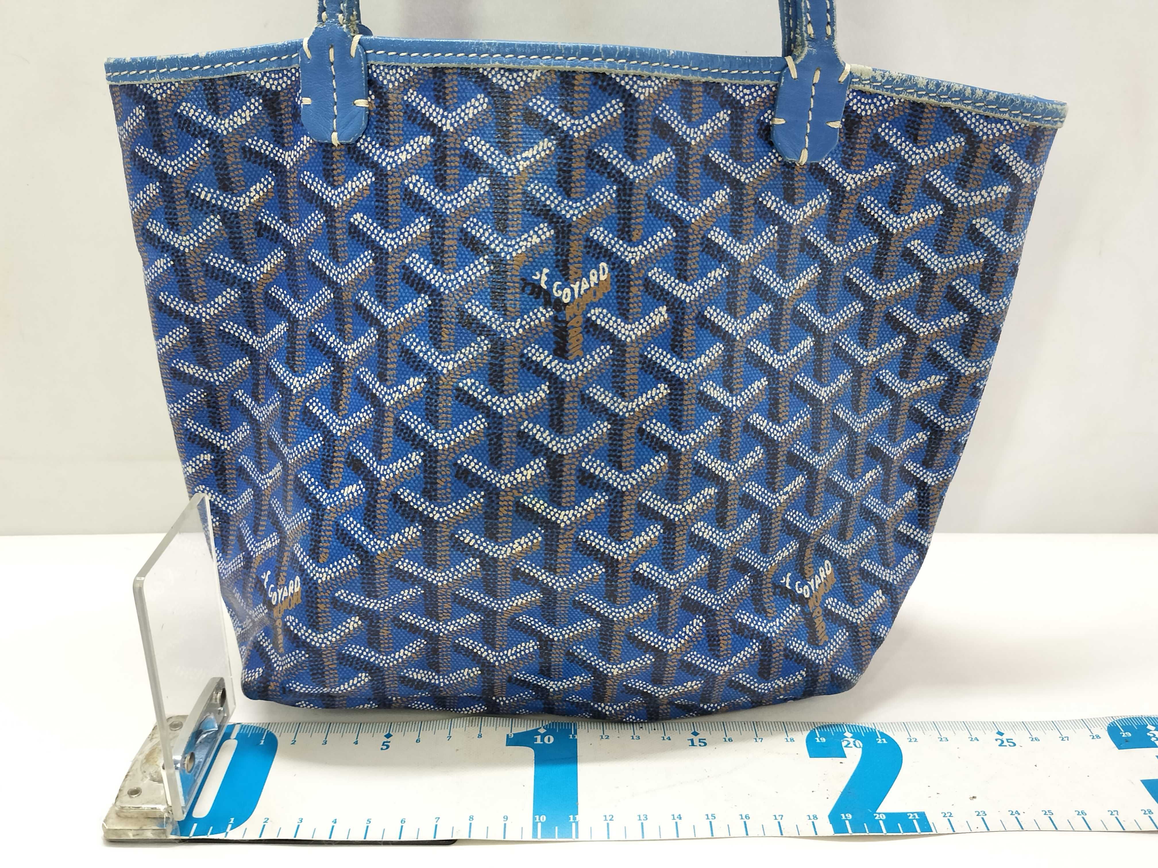 Saint Louis Junior PVC x Leather Tote Bag, Blue — view 2